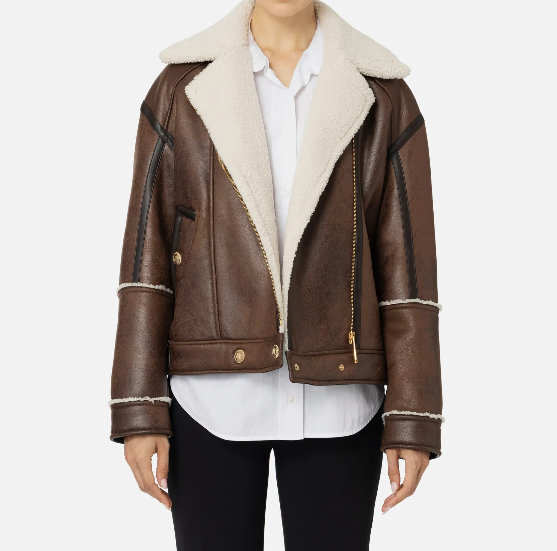 Elisabetta Franchi Coats And Jackets | Aviator faux jacket