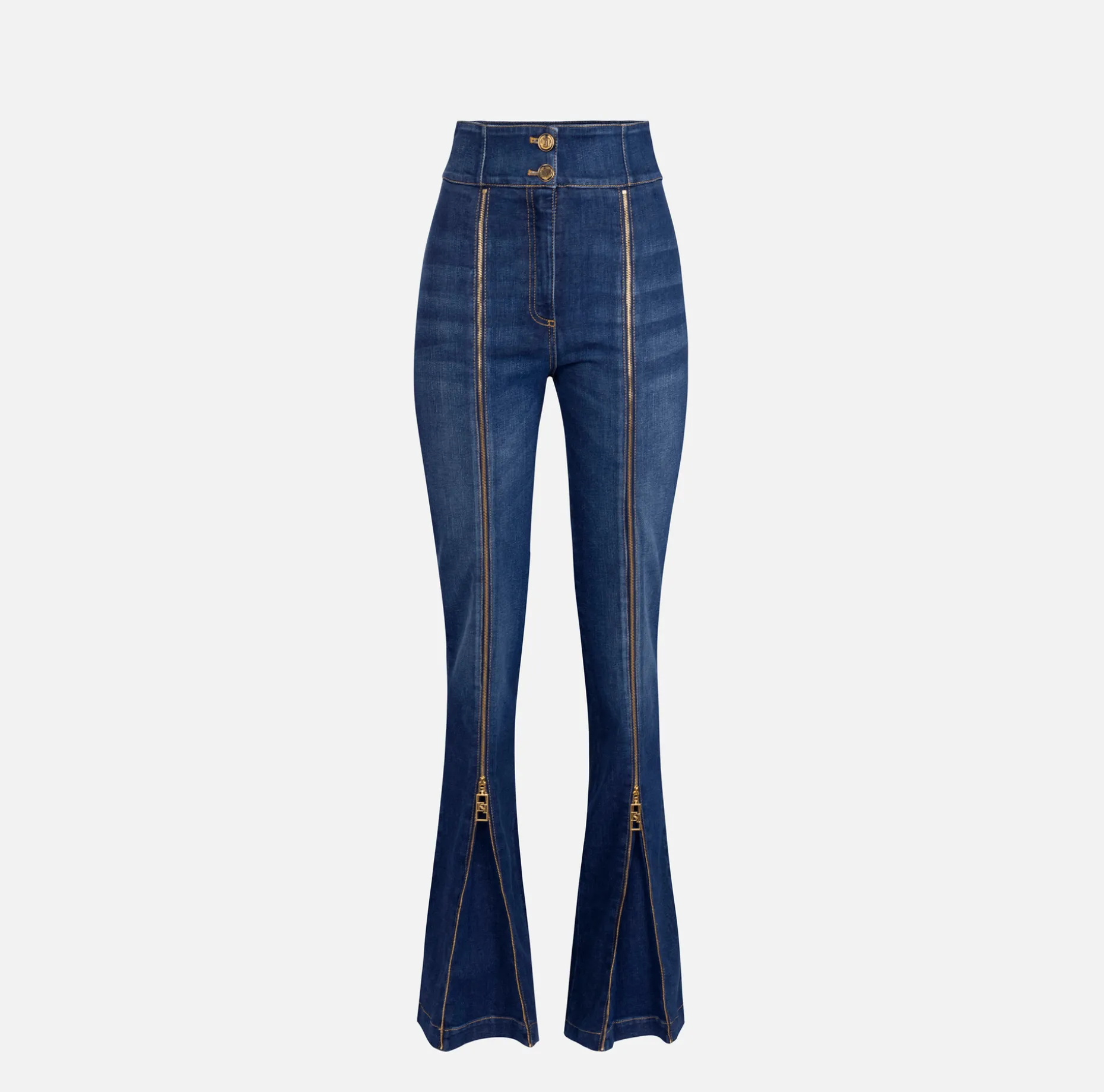 Elisabetta Franchi Jeans | Bell-bottom cotton jeans with zip