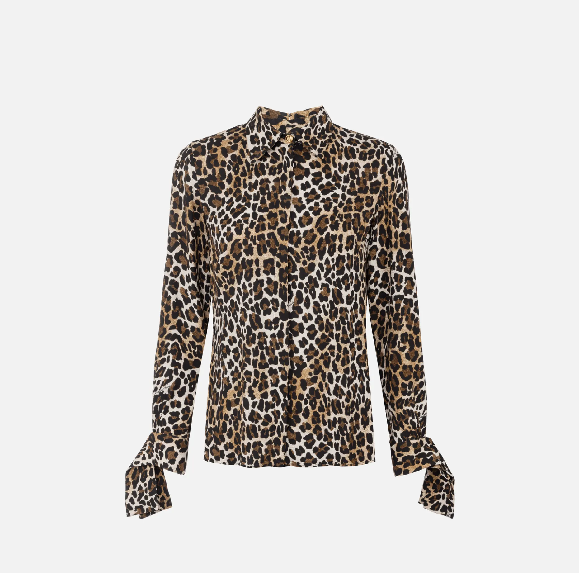 Elisabetta Franchi Shirts And Blouses | Blouse in animalier georgette fabric with ribbon cuffs