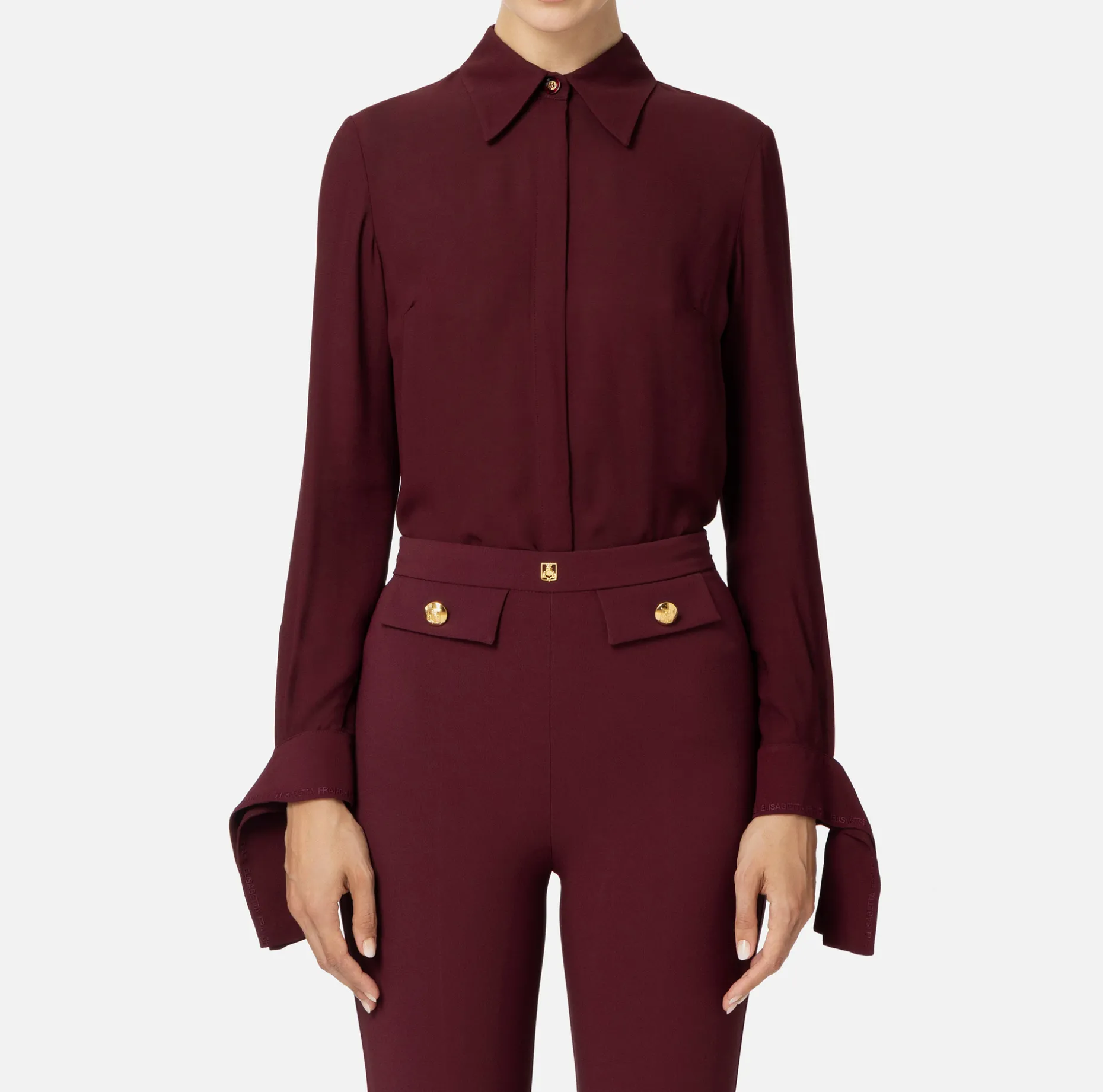 Elisabetta Franchi Shirts And Blouses | Blouse in georgette fabric with embroidered cuffs