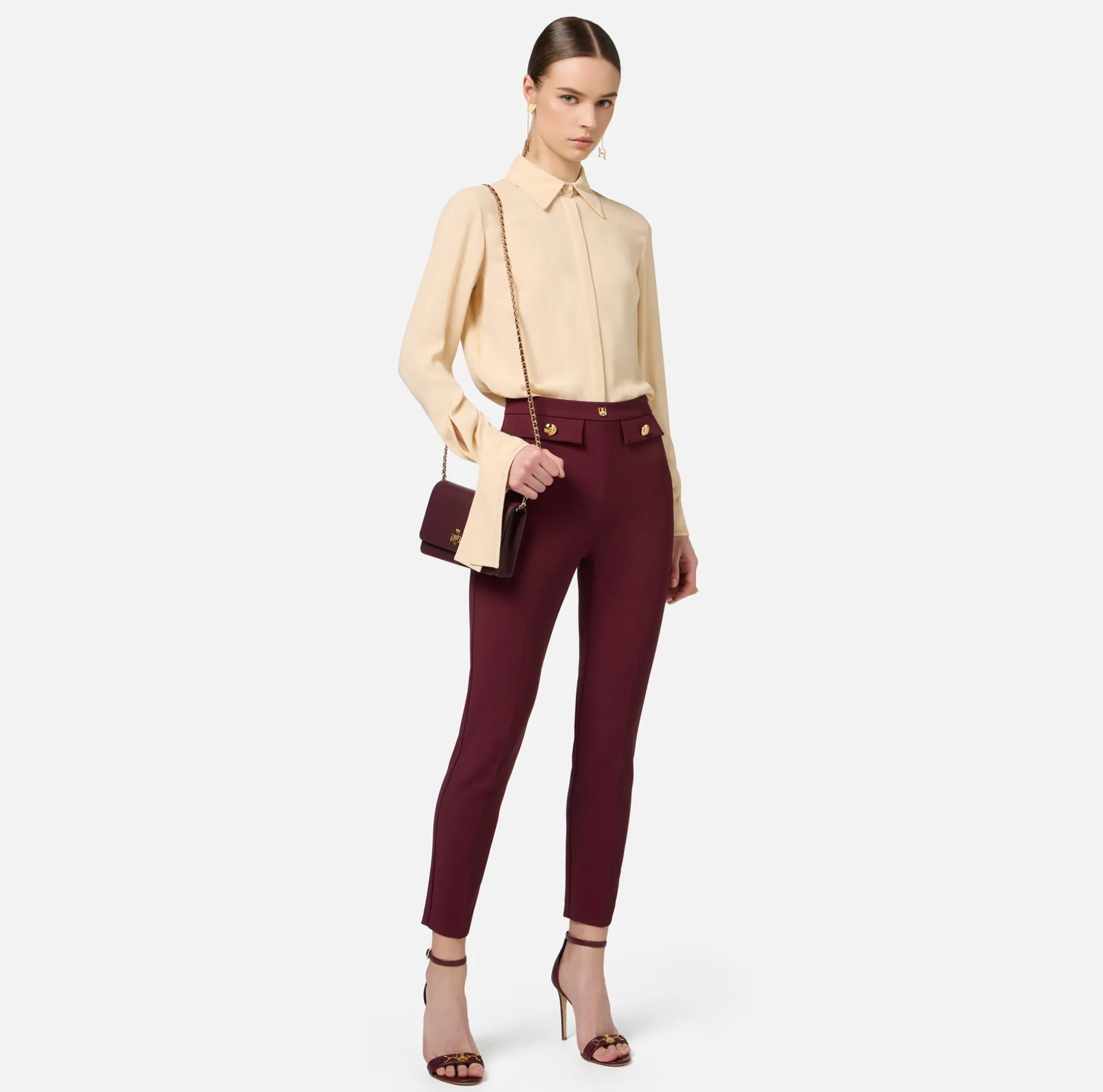 Elisabetta Franchi Shirts And Blouses | Blouse in georgette fabric with embroidered cuffs