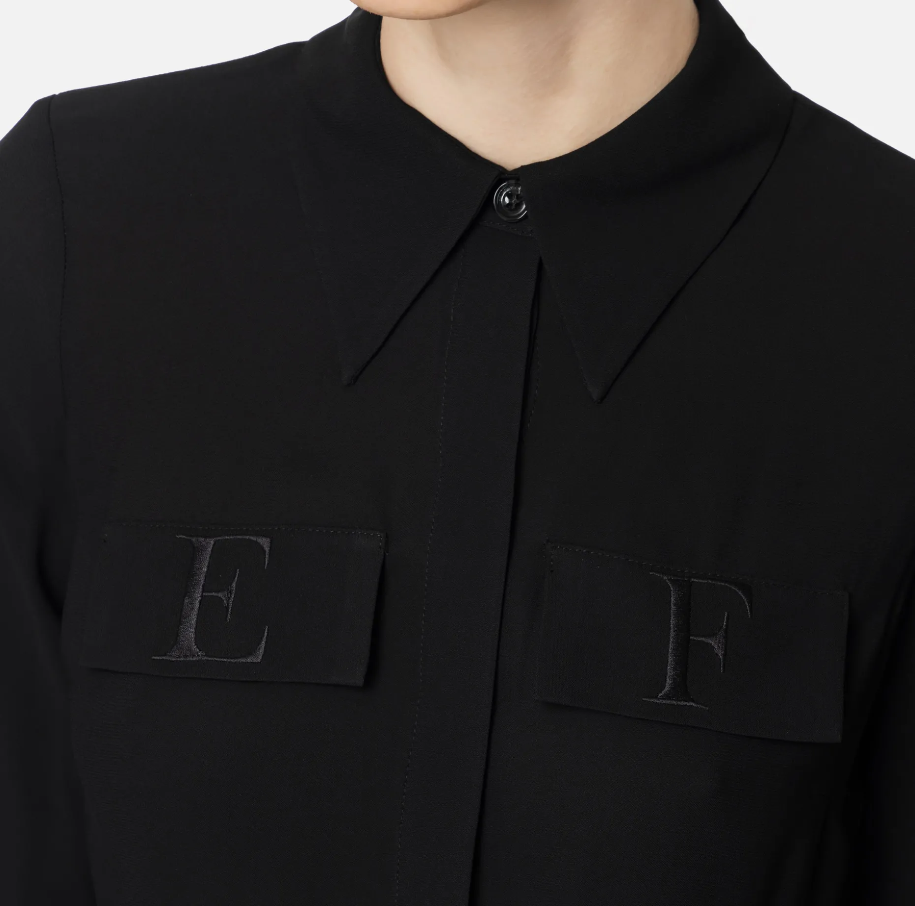 Elisabetta Franchi Shirts And Blouses | Blouse in georgette fabric with embroidered flaps