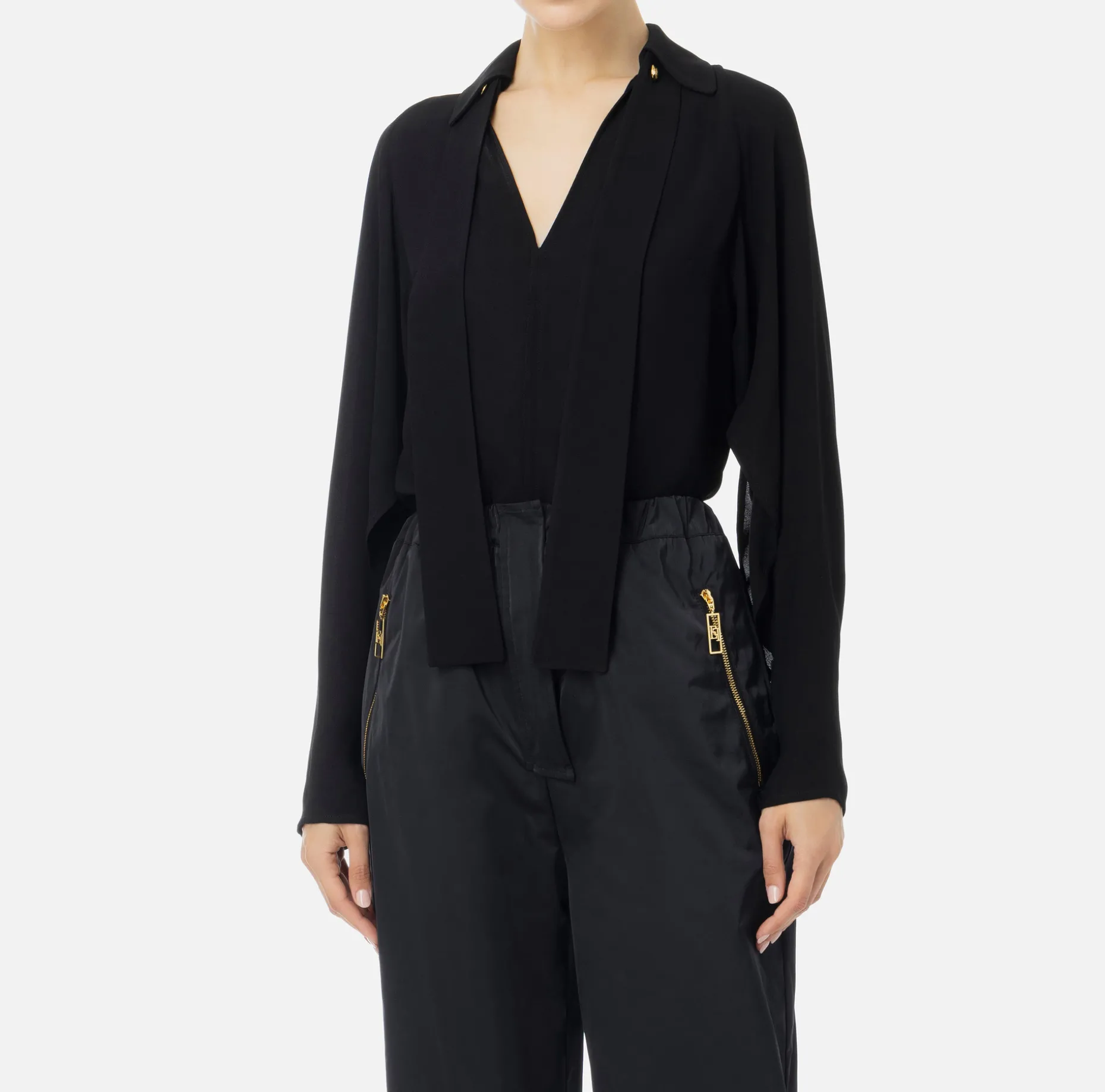 Elisabetta Franchi Shirts And Blouses | Blouse in georgette fabric with foulard scarf