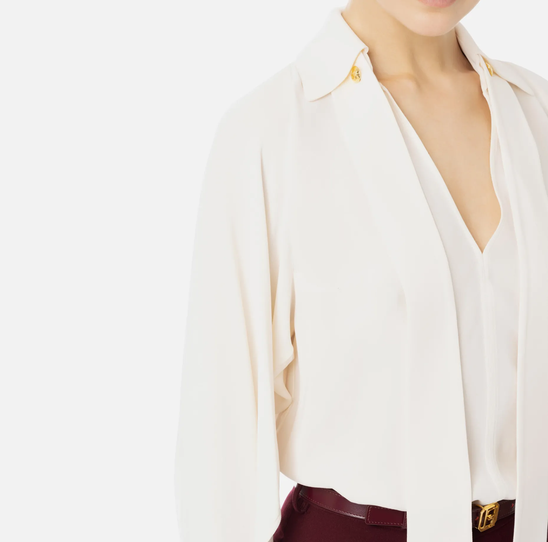 Elisabetta Franchi Shirts And Blouses | Blouse in georgette fabric with foulard scarf