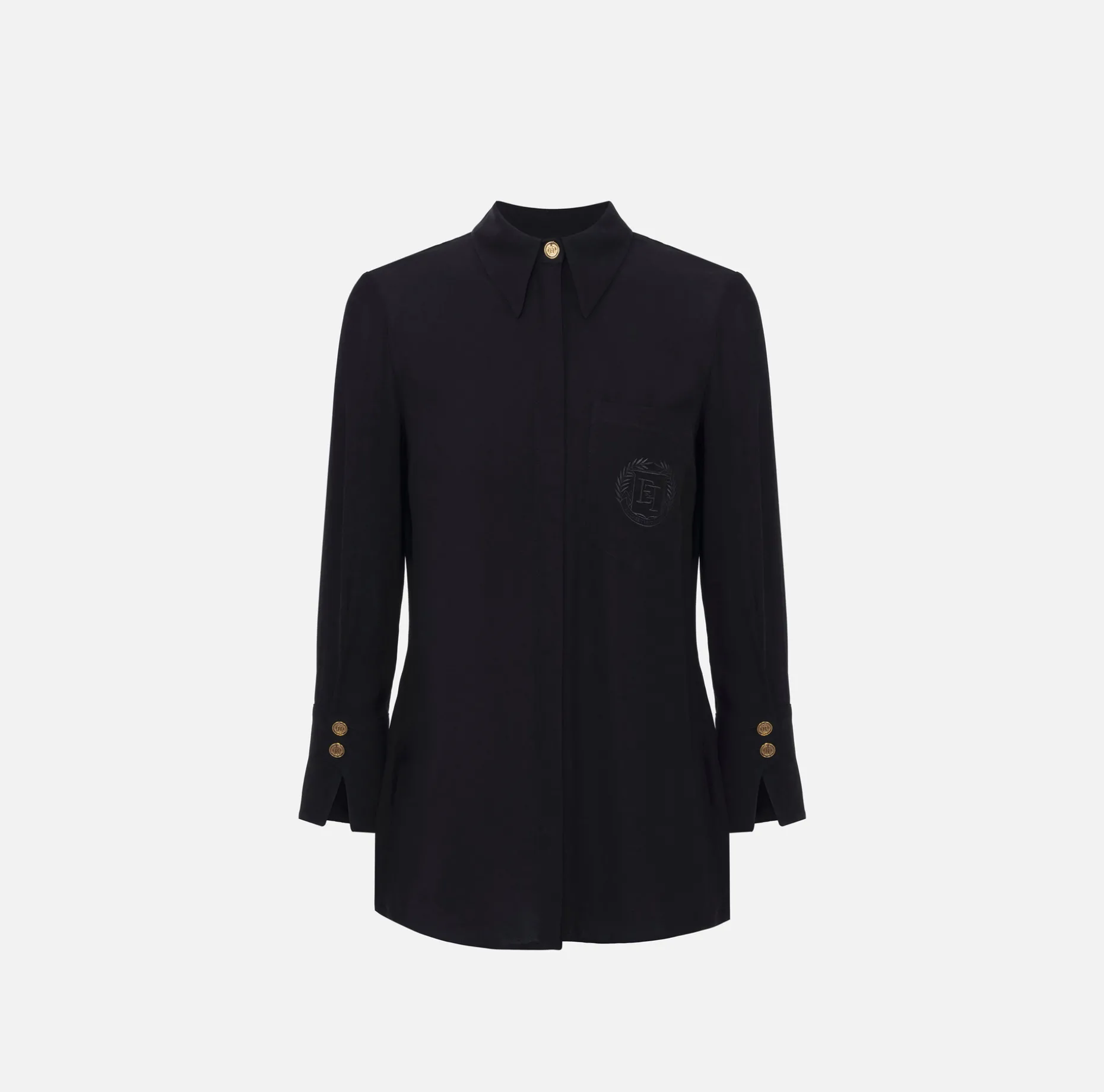 Elisabetta Franchi Shirts And Blouses | Blouse in georgette fabric with logo patch