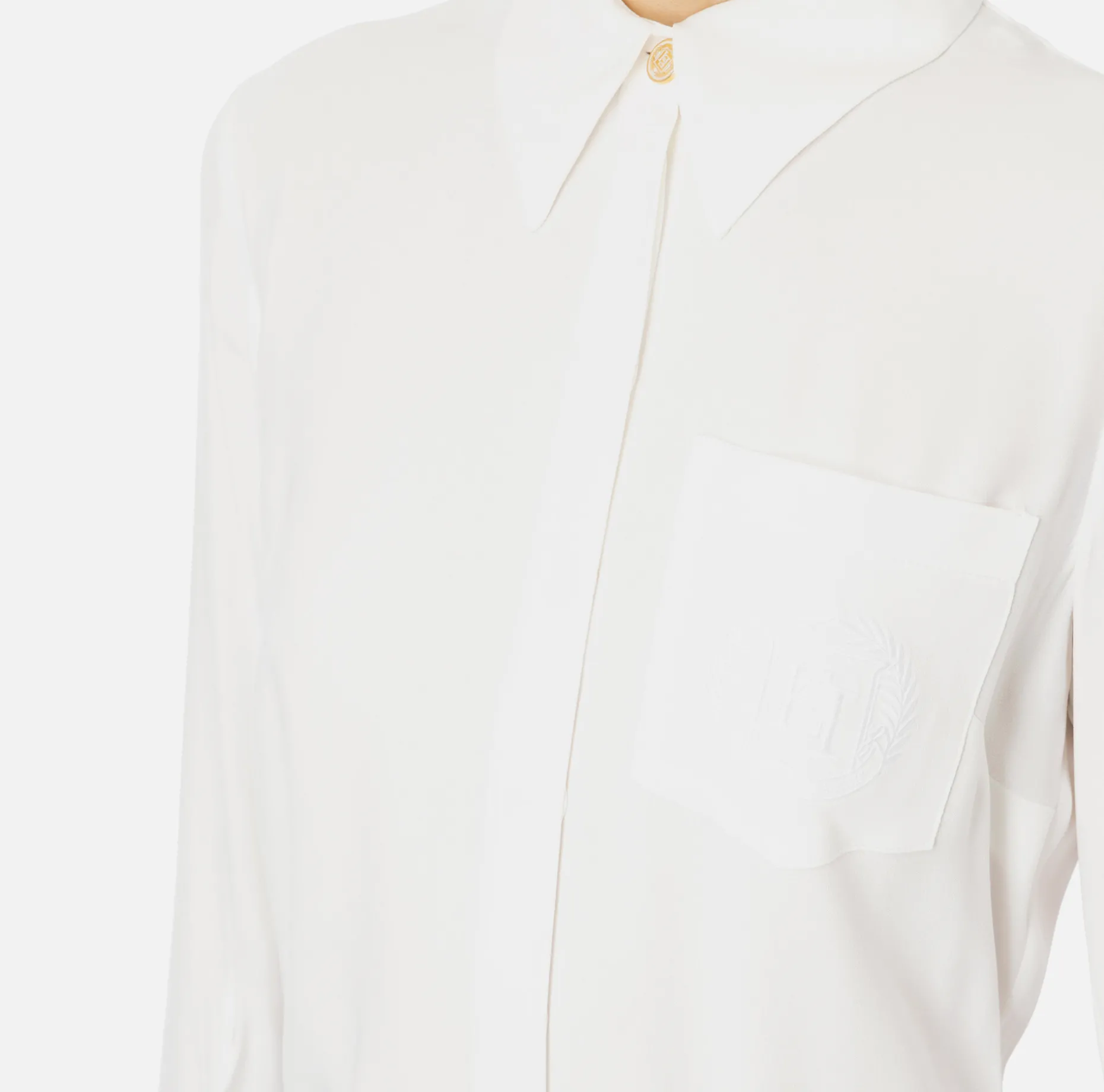 Elisabetta Franchi Shirts And Blouses | Blouse in georgette fabric with logo patch