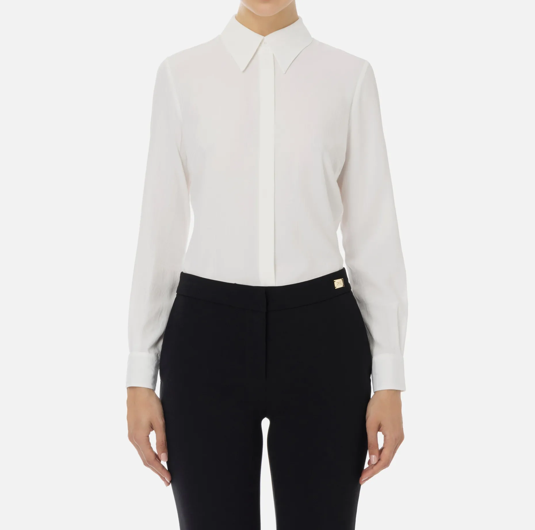 Elisabetta Franchi Shirts And Blouses | Blouse in jacquard georgette fabric with lettering