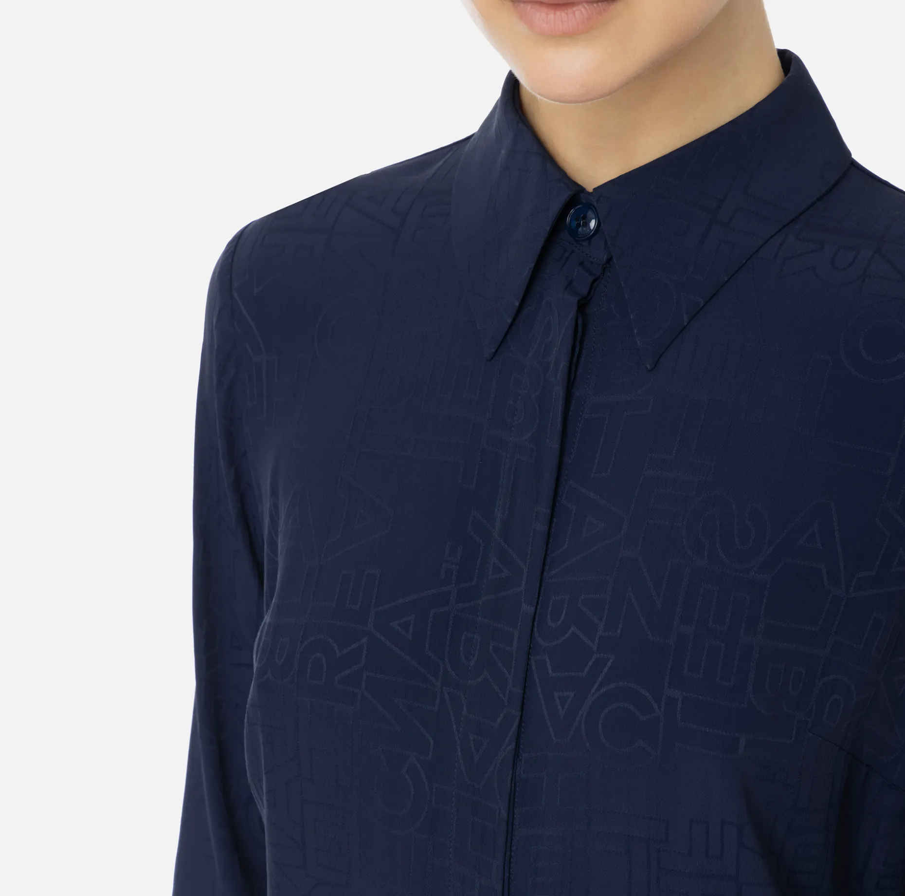 Elisabetta Franchi Shirts And Blouses | Blouse in jacquard georgette fabric with lettering