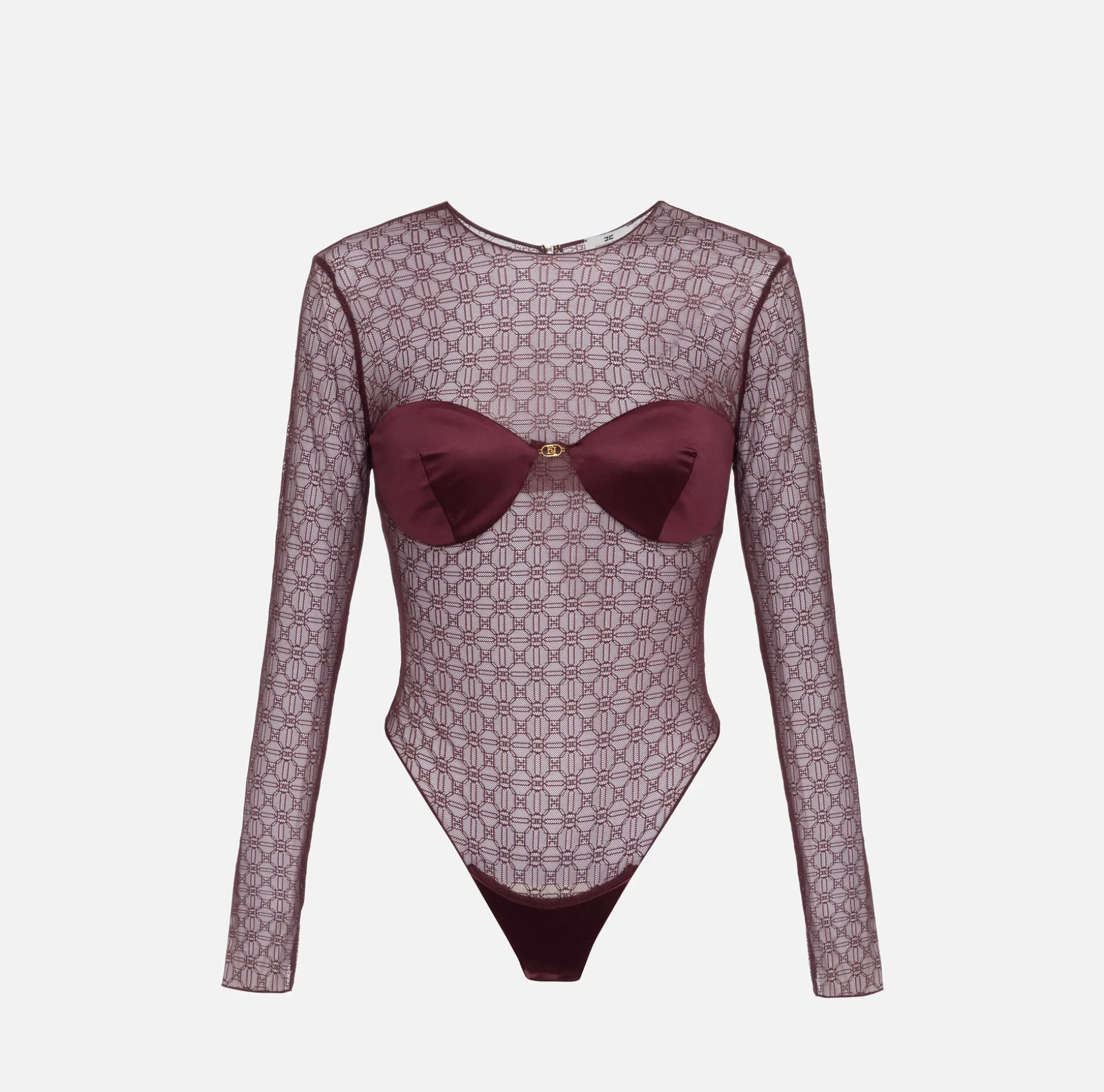 Elisabetta Franchi Top And T-Shirts | Bodysuit in jacquard tulle fabric with cups