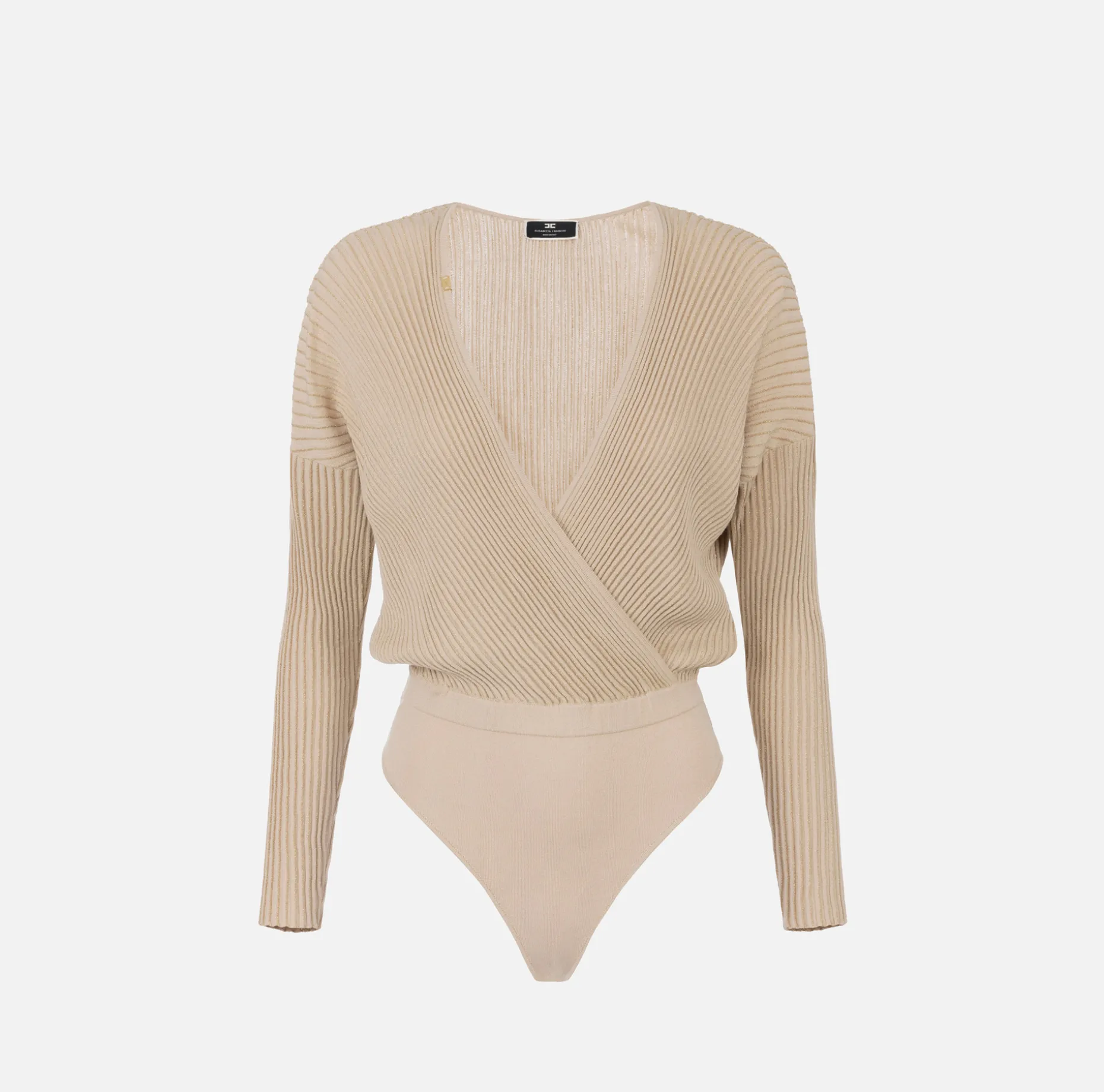 Elisabetta Franchi Top And T-Shirts | Bodysuit in narrow-ribbed lurex and viscose fabric