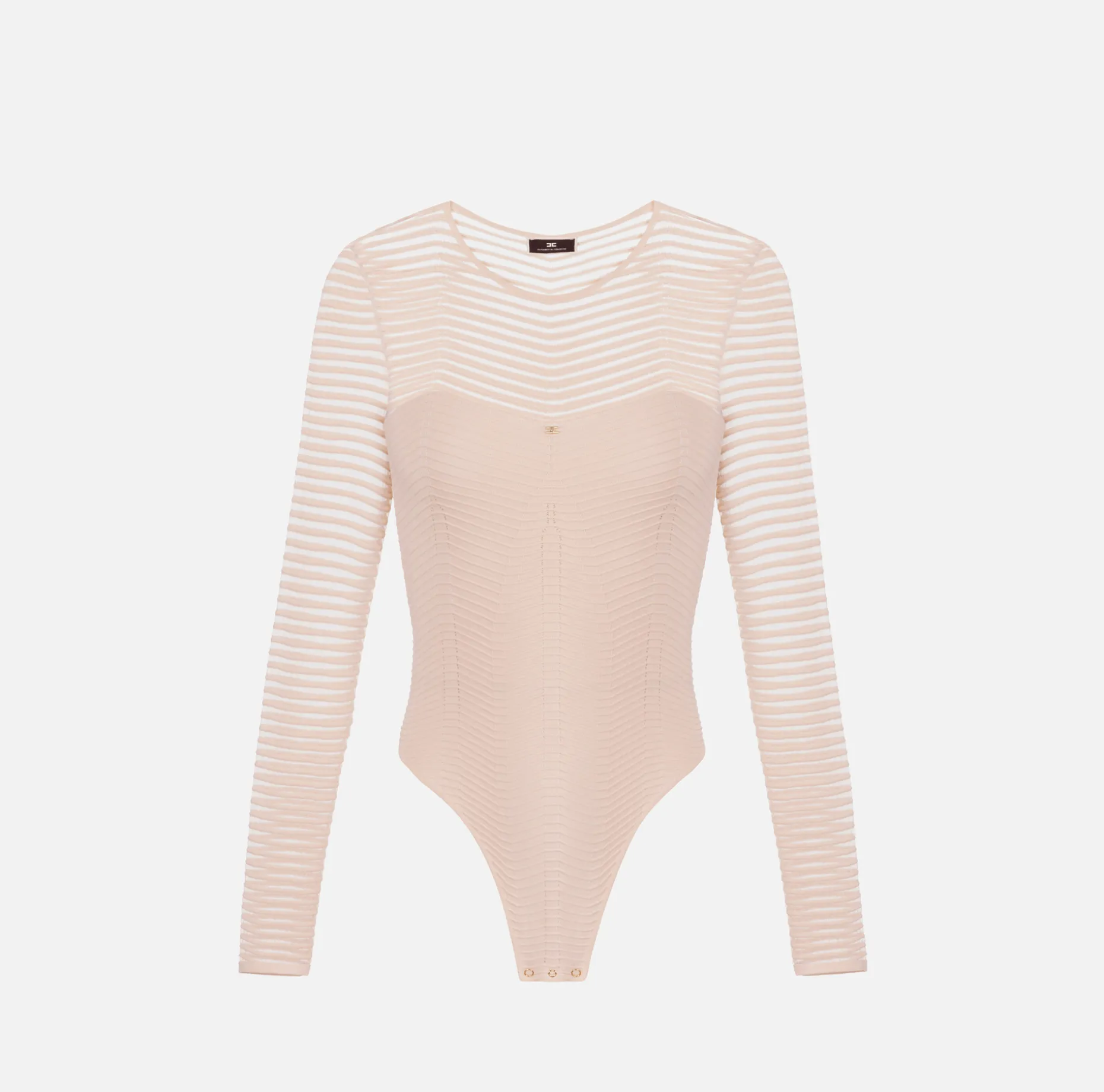 Elisabetta Franchi Top And T-Shirts | Bodysuit in viscose fabric with herringbone pattern