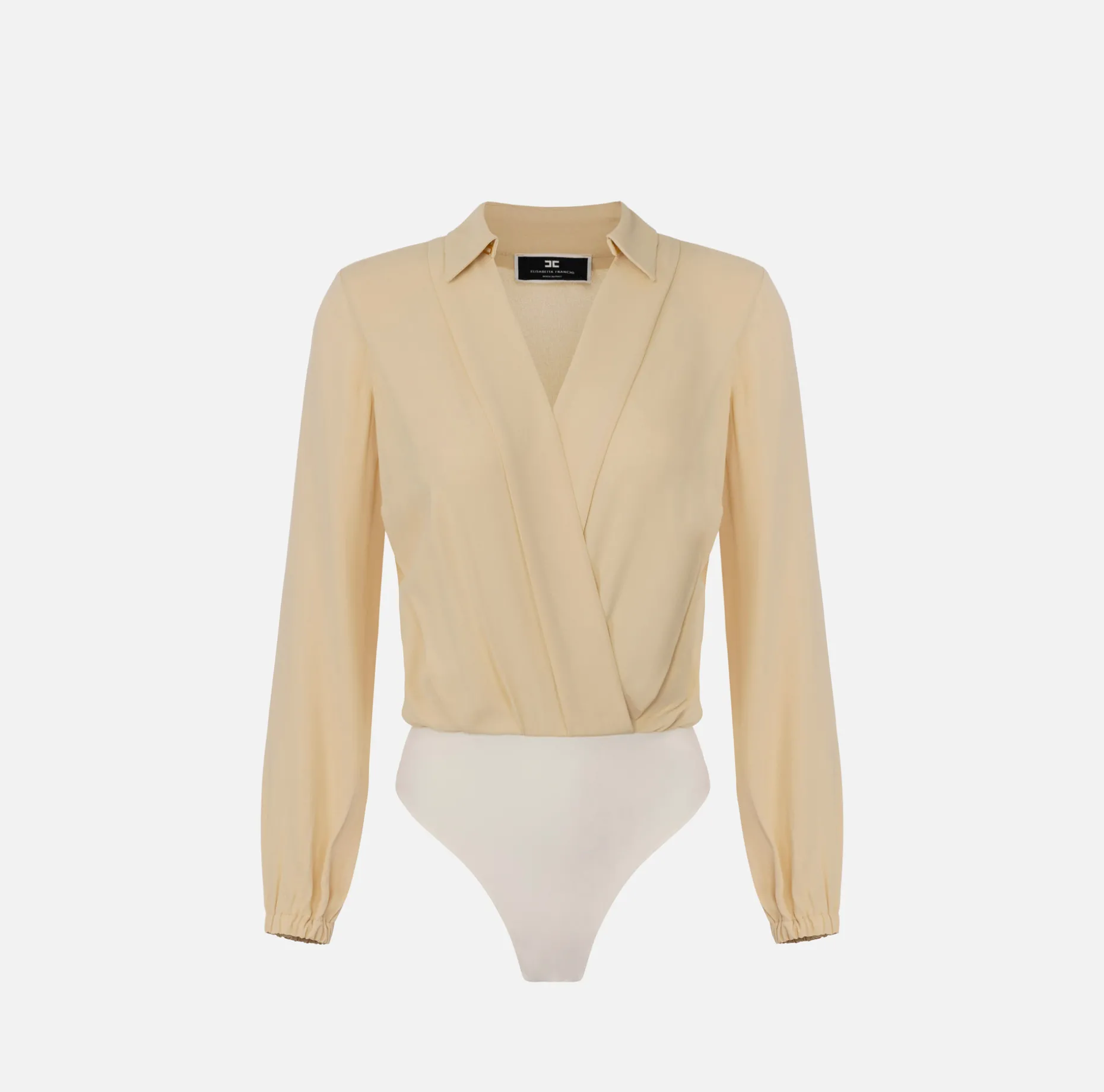 Elisabetta Franchi Shirts And Blouses | Top And T-Shirts | Bodysuit-style blouse in georgette fabric with crossover neckline