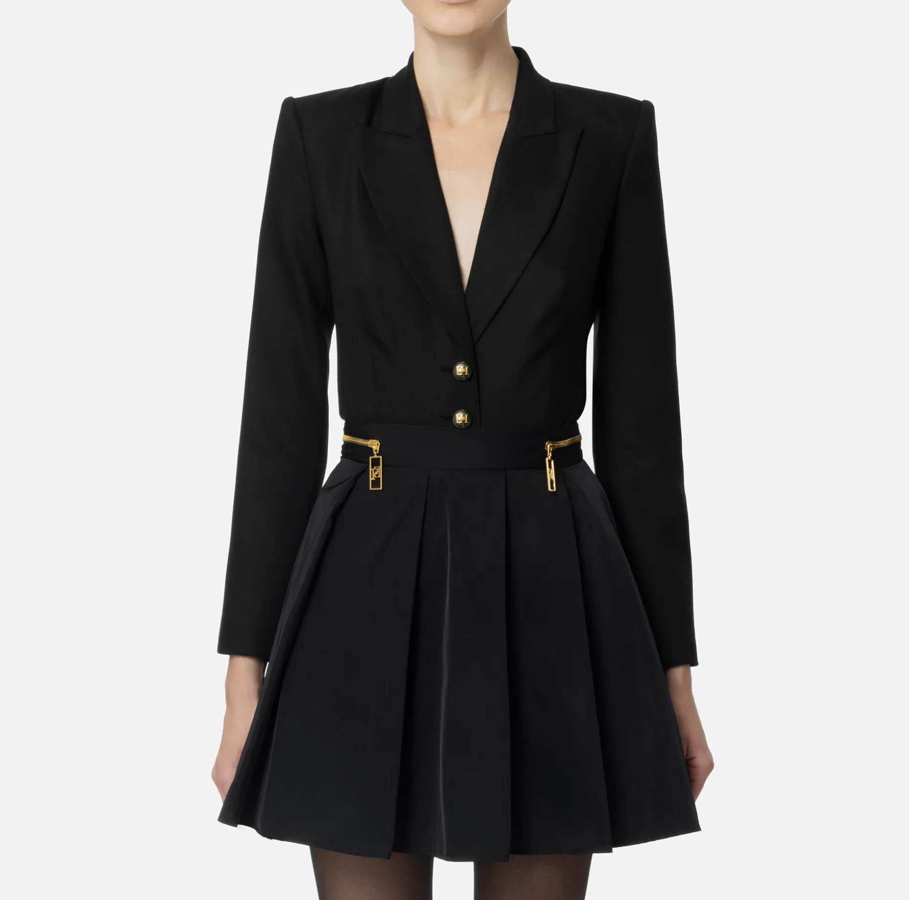 Elisabetta Franchi Jackets And Trench Coats | Bodysuit-style jacket in cool wool