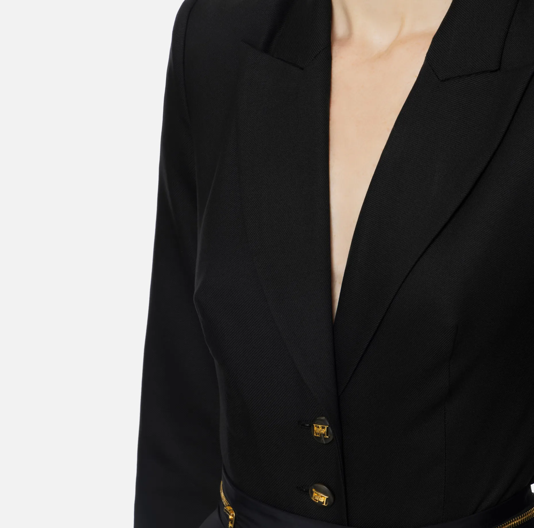 Elisabetta Franchi Jackets And Trench Coats | Bodysuit-style jacket in cool wool