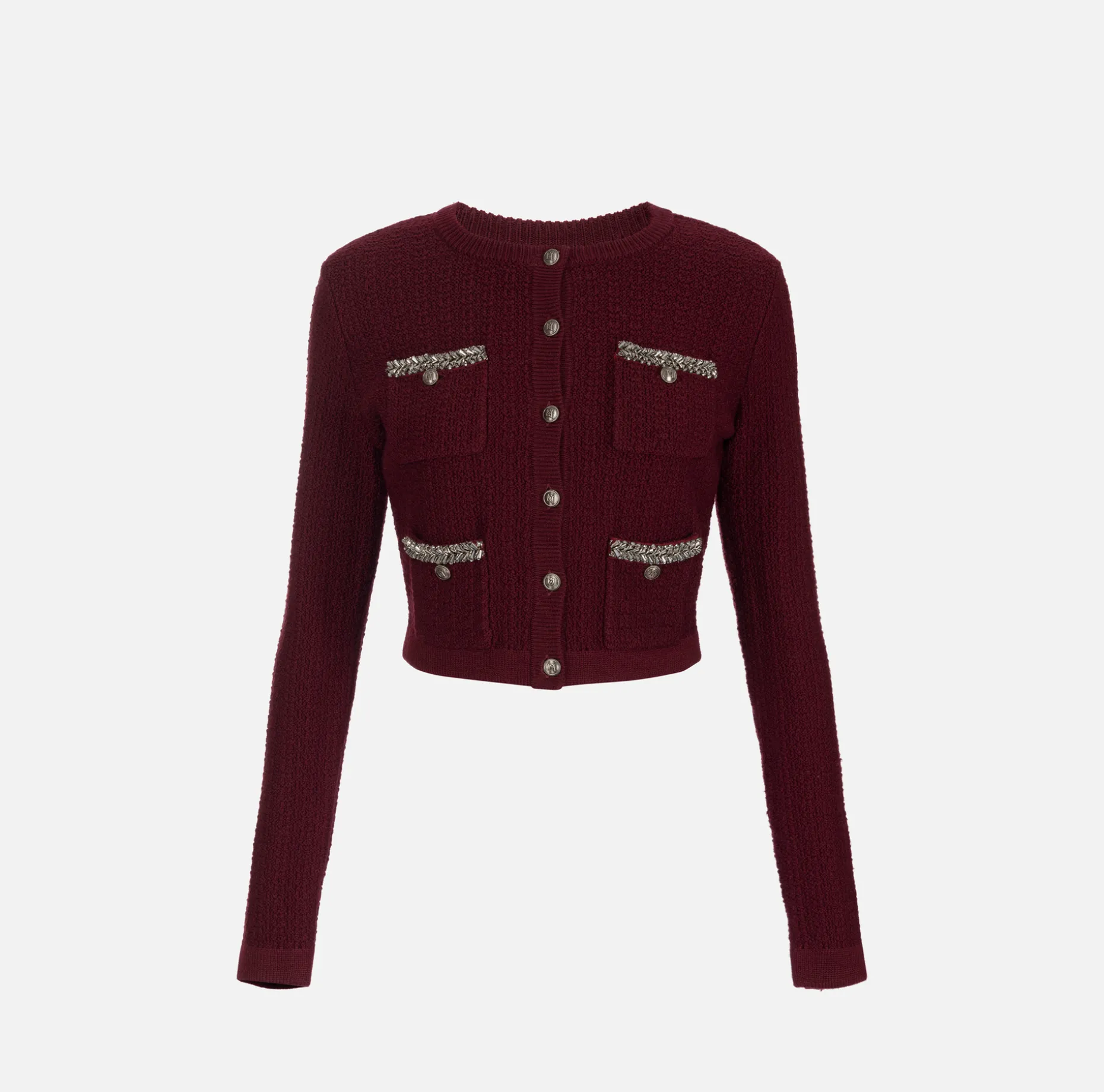 Elisabetta Franchi Knitwear And Sweatshirts | Bouclé wool cardigan with embroidery