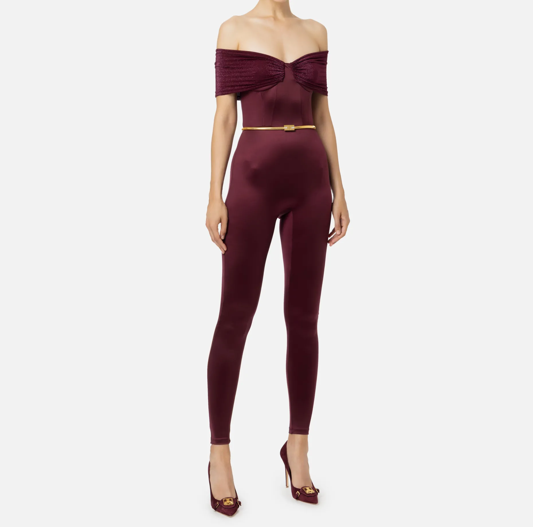 Elisabetta Franchi Jumpsuits | Bustier jumpsuit in Lycra fabric with belt