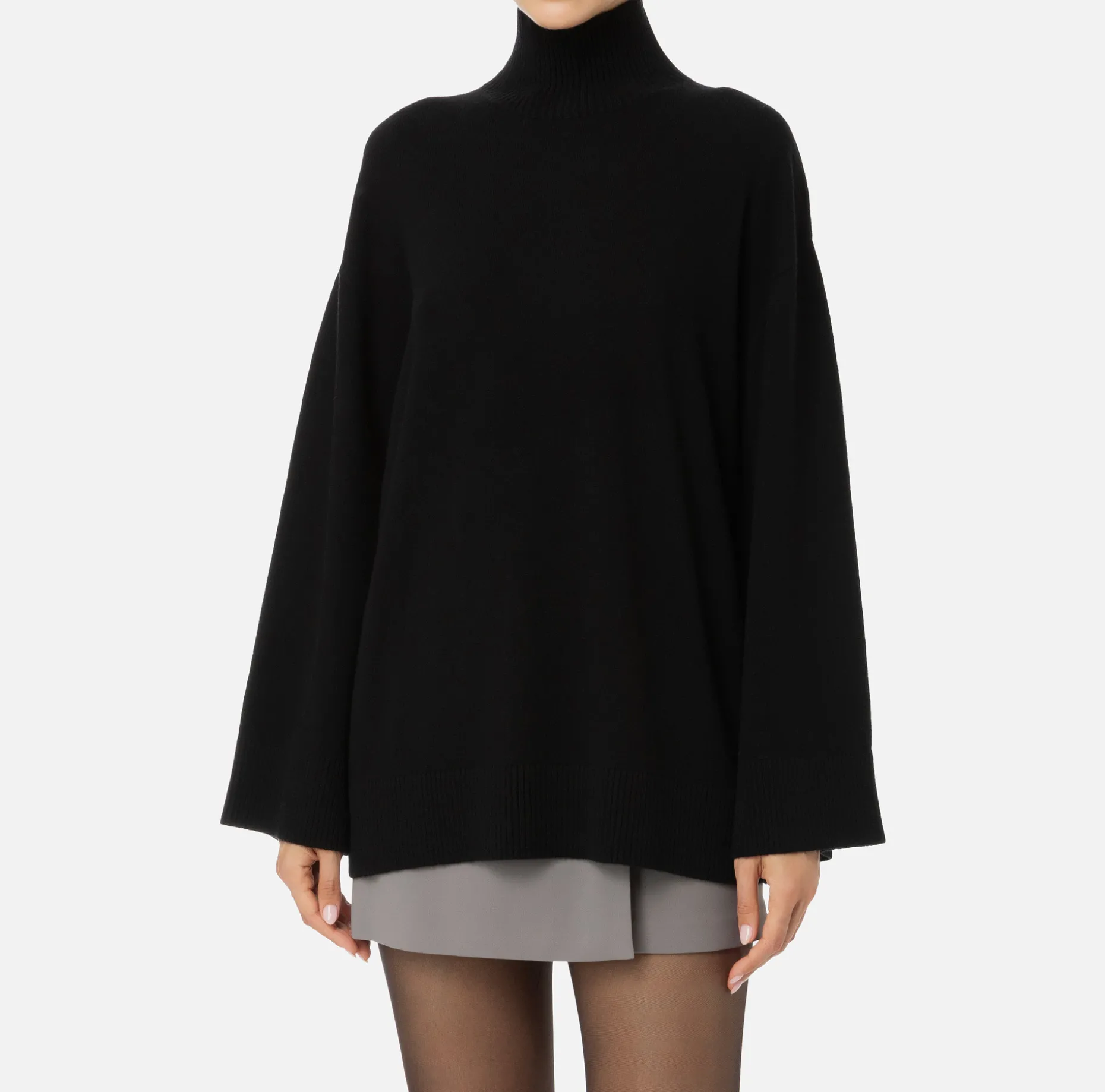 Elisabetta Franchi Knitwear And Sweatshirts | Cashmere blend turtleneck with logo