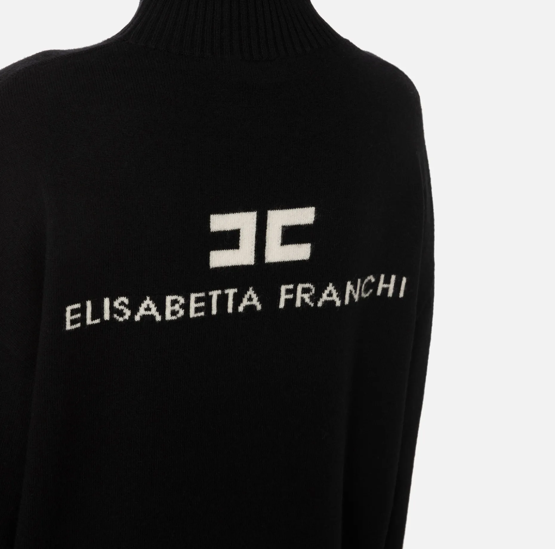 Elisabetta Franchi Knitwear And Sweatshirts | Cashmere blend turtleneck with logo