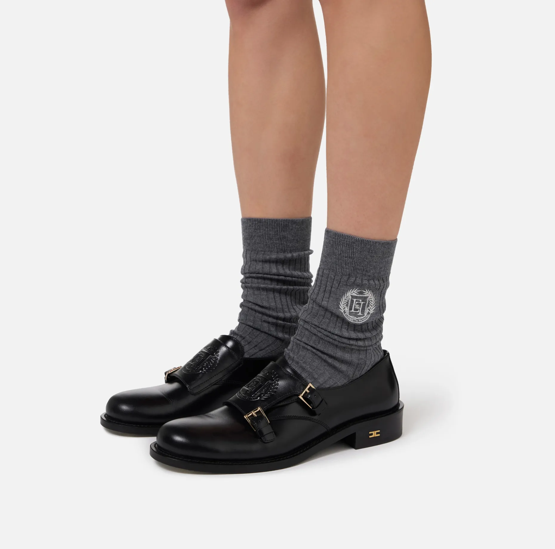 Elisabetta Franchi Stockings And Tights | Cashmere socks with logo embroidery