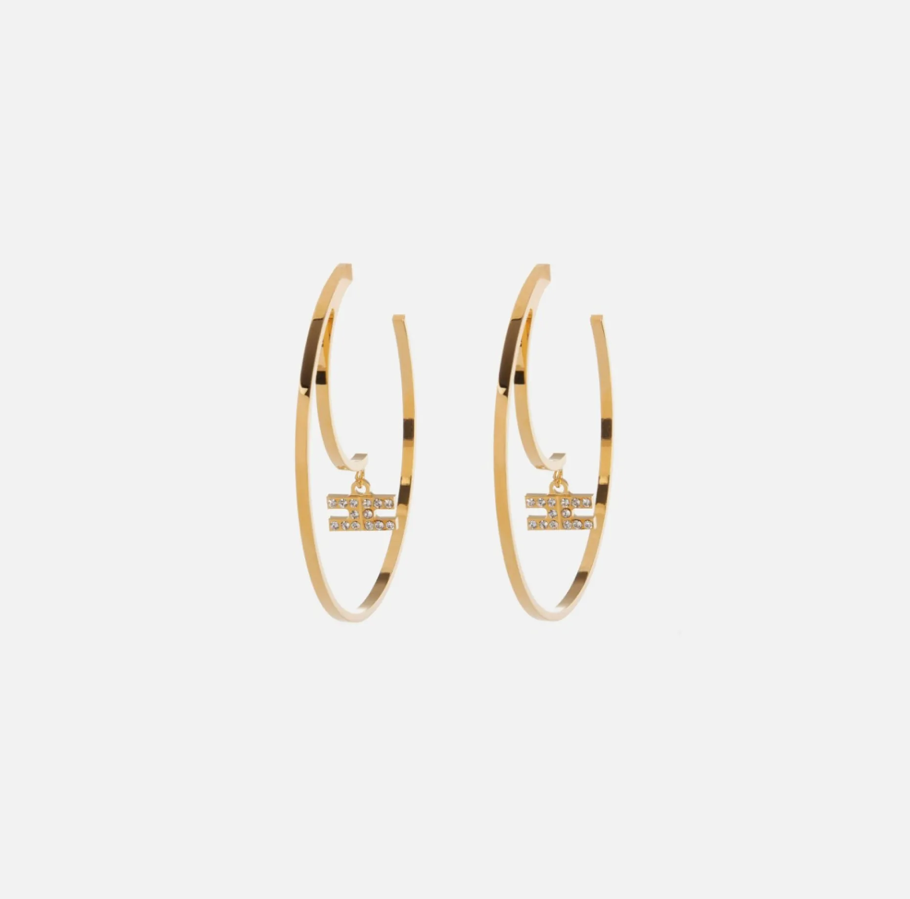 Elisabetta Franchi Jewelry | Circle earrings with logo