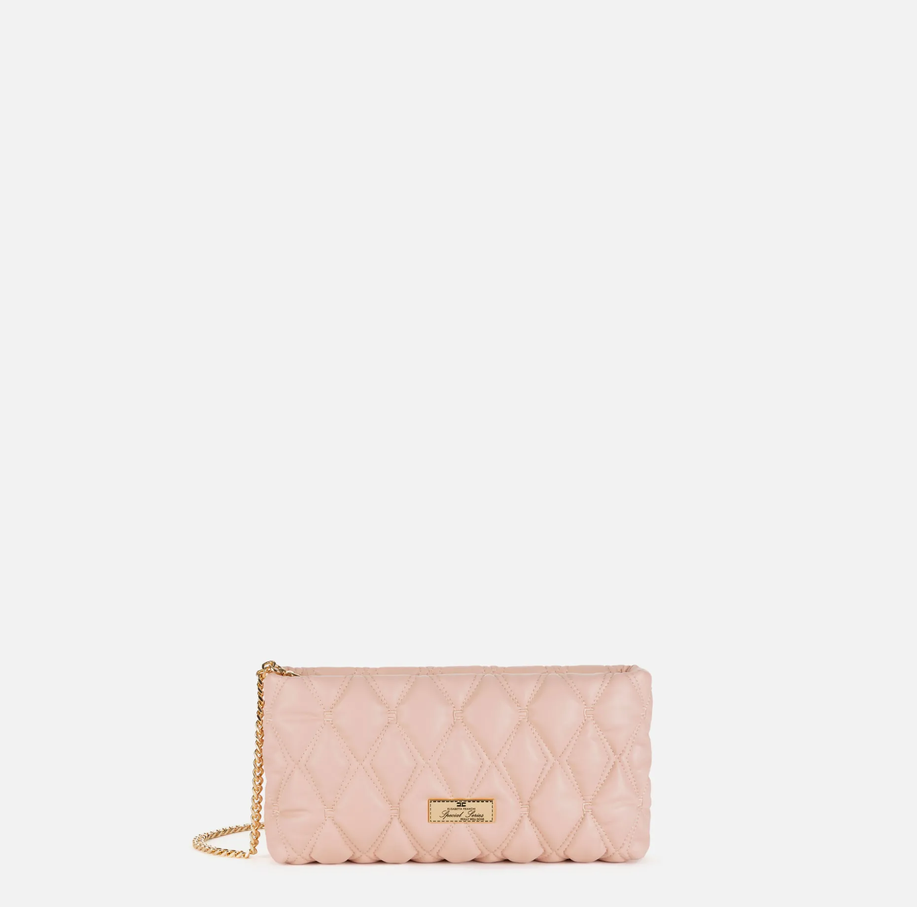 Elisabetta Franchi Clutch | Clutch bag in embossed fabric with chain shoulder strap