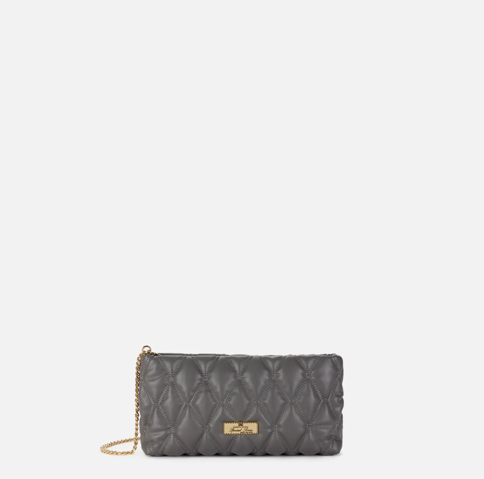 Elisabetta Franchi Clutch | Clutch bag in embossed fabric with chain shoulder strap