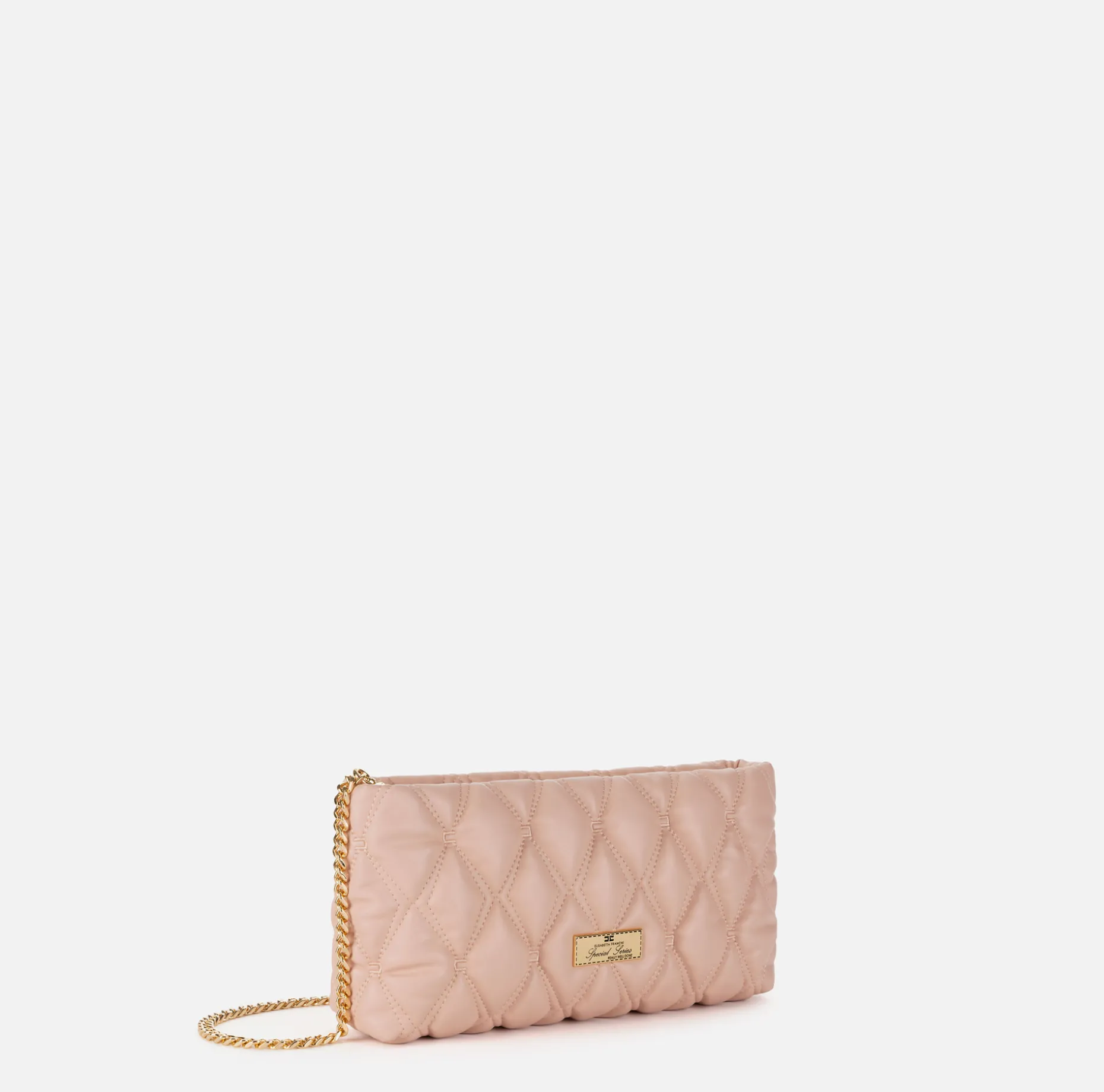 Elisabetta Franchi Clutch | Clutch bag in embossed fabric with chain shoulder strap