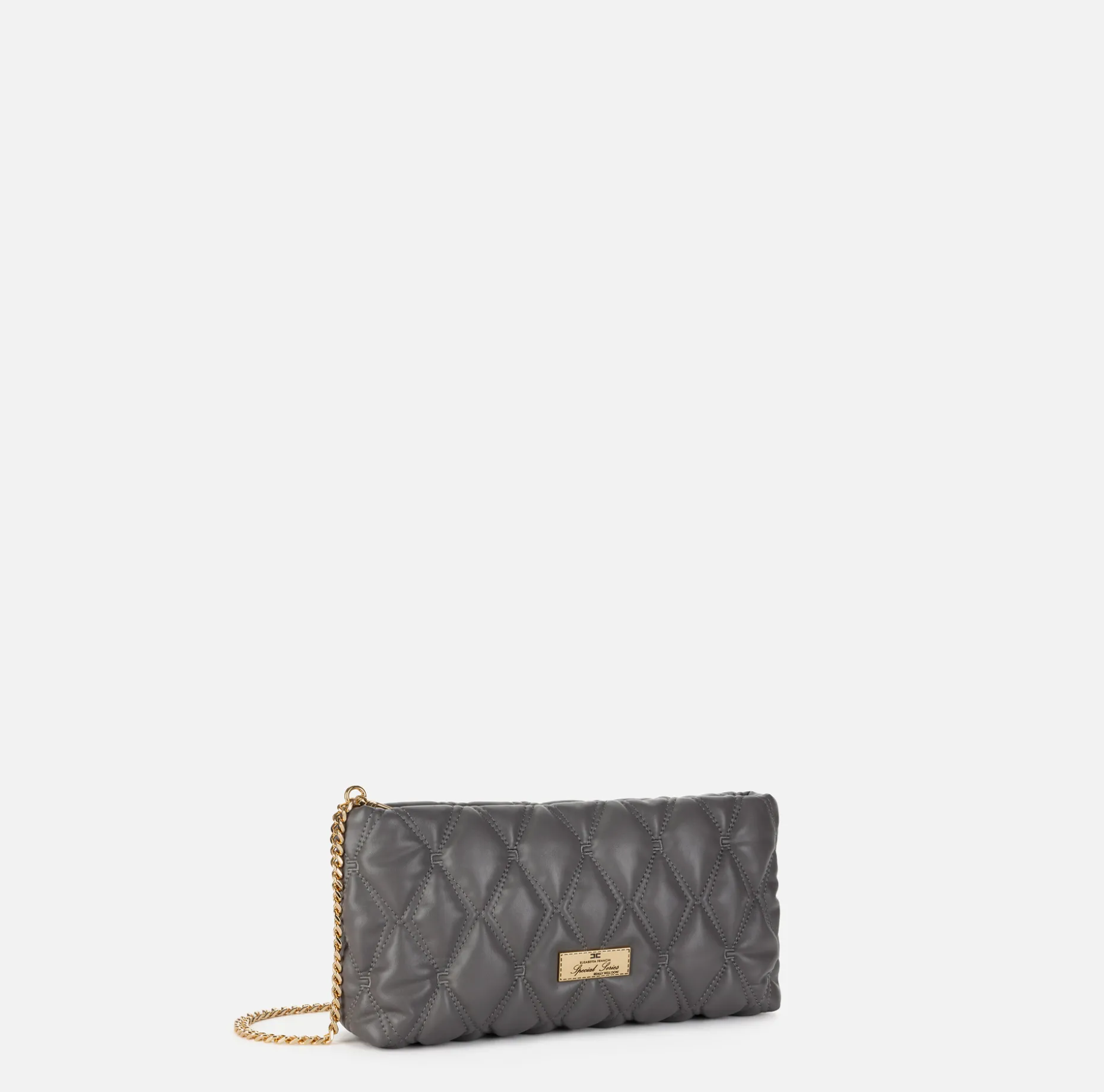 Elisabetta Franchi Clutch | Clutch bag in embossed fabric with chain shoulder strap