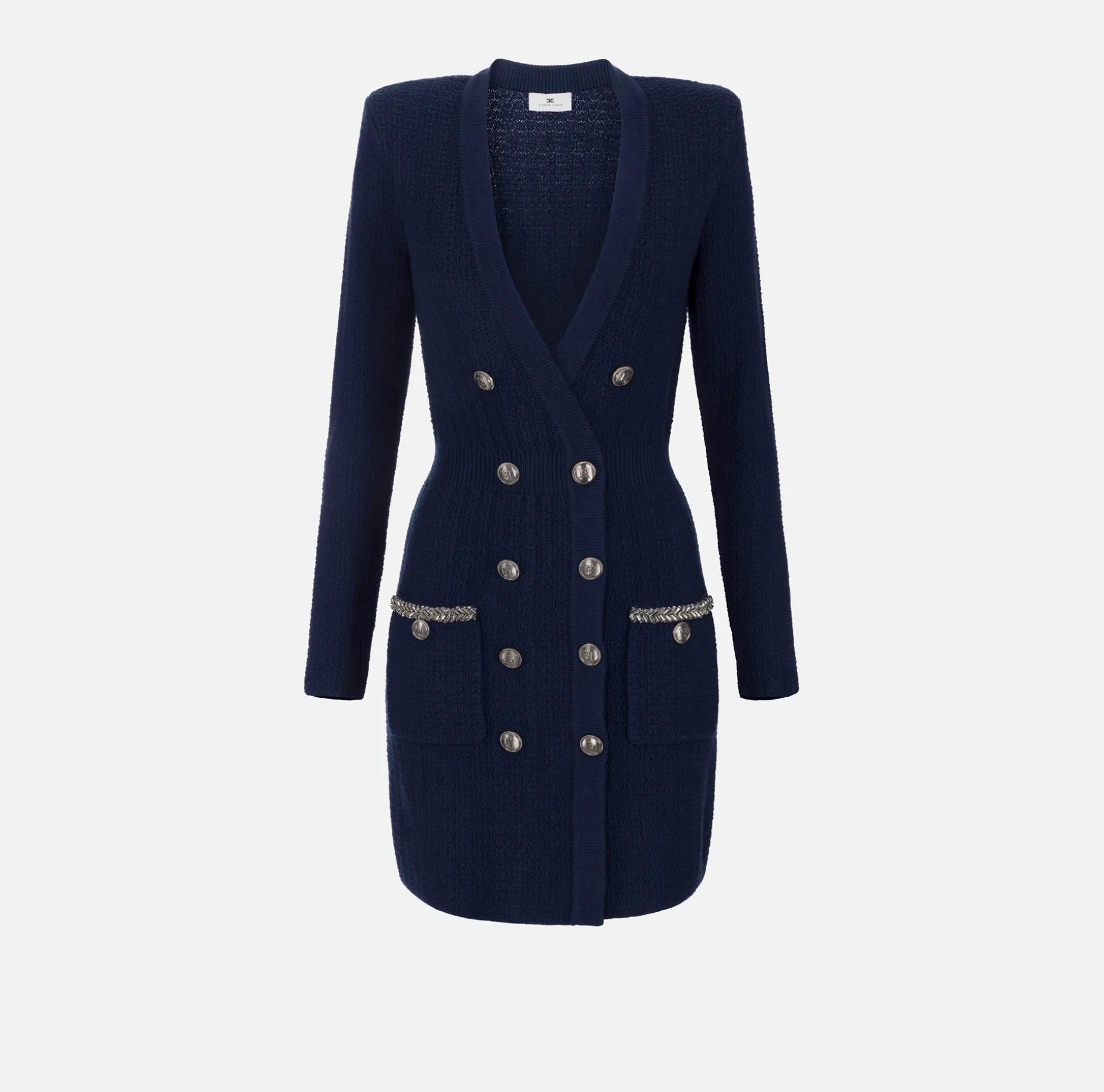 Elisabetta Franchi Dresses | Mini Dresses | Coat dress in bouclé wool with embroidery