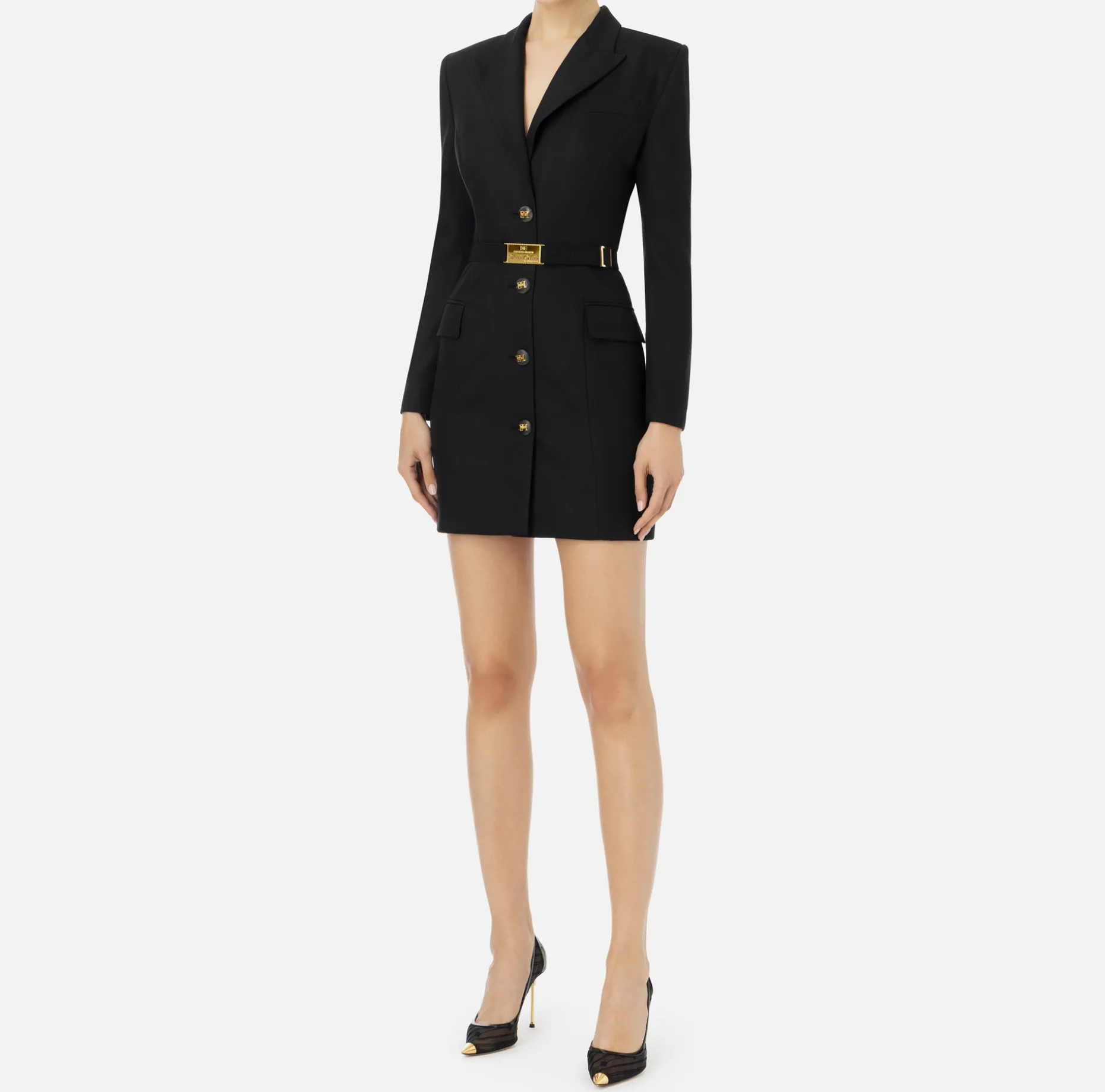 Elisabetta Franchi Mini Dresses | Coat Dresses | Coat dress in cool wool with belt