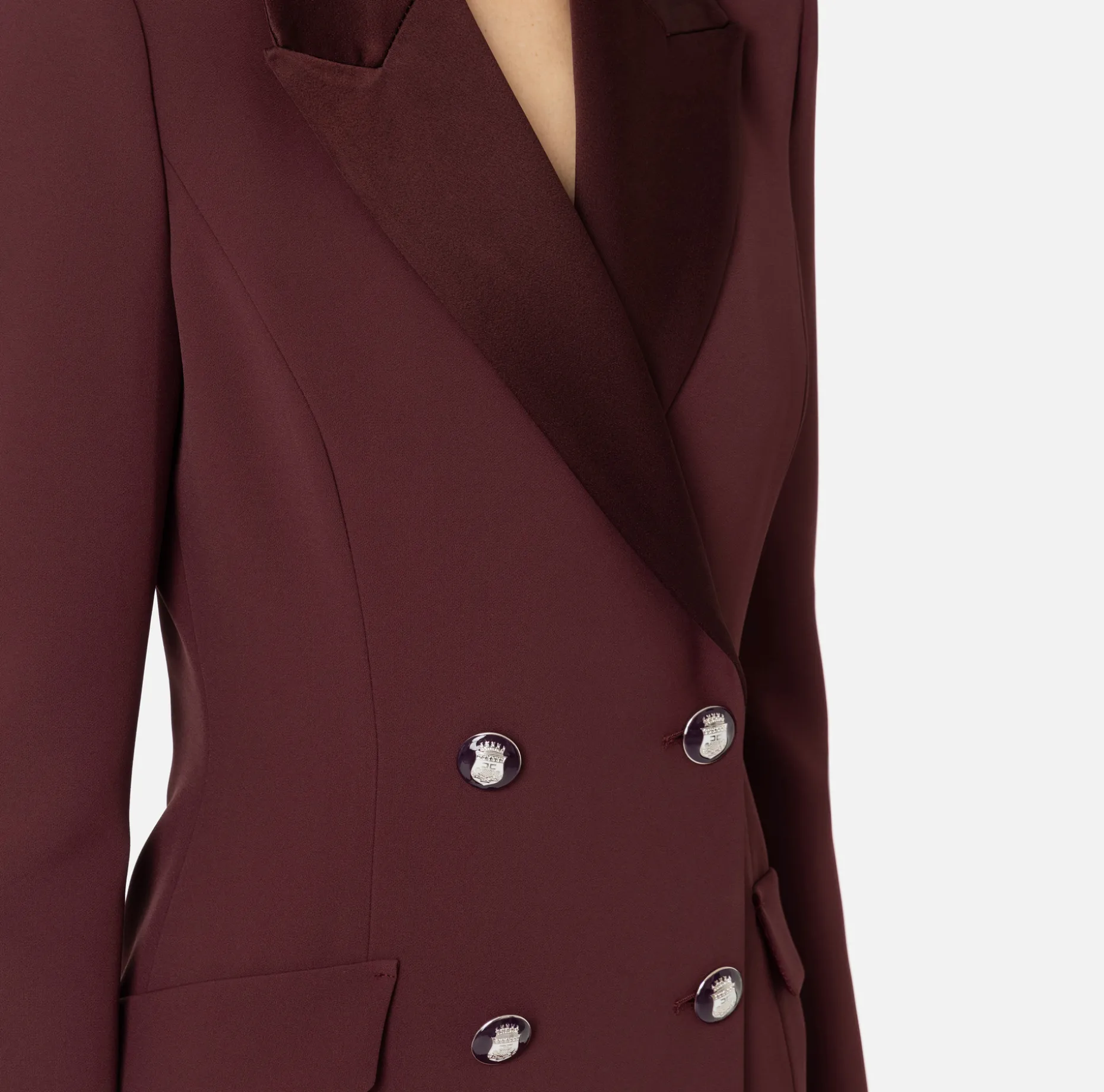 Elisabetta Franchi Mini Dresses | Coat Dresses | Coat dress in stretch crêpe fabric with satin lapels