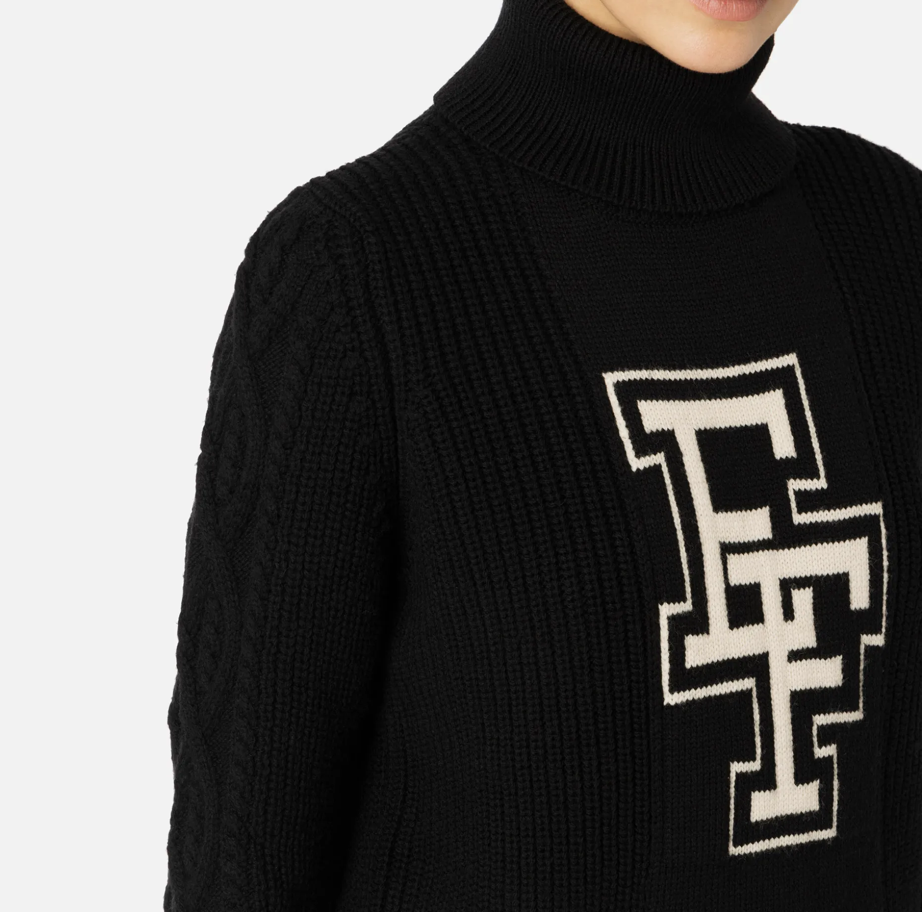 Elisabetta Franchi Knitwear And Sweatshirts | College-style wool turtleneck top