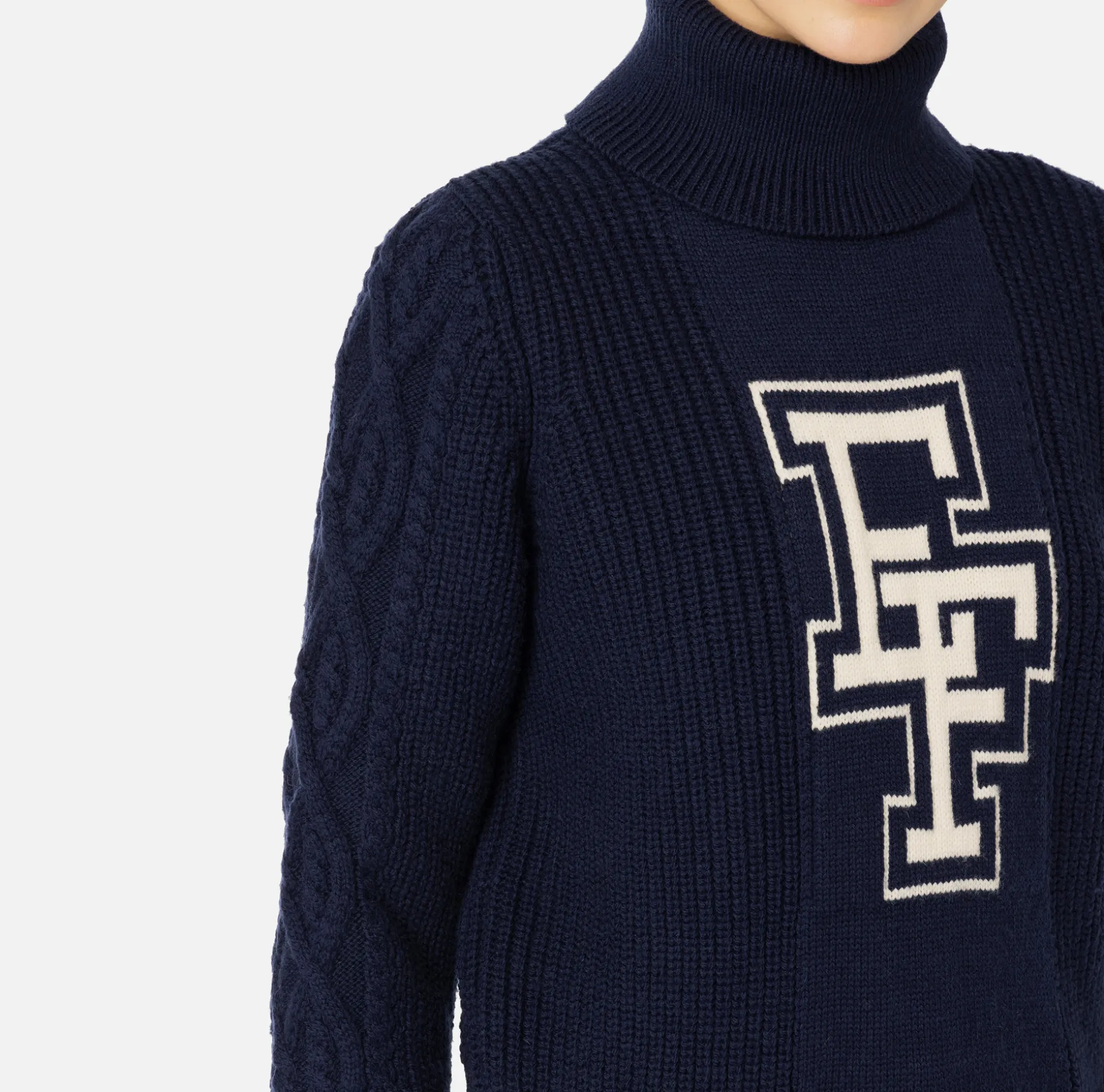 Elisabetta Franchi Knitwear And Sweatshirts | College-style wool turtleneck top