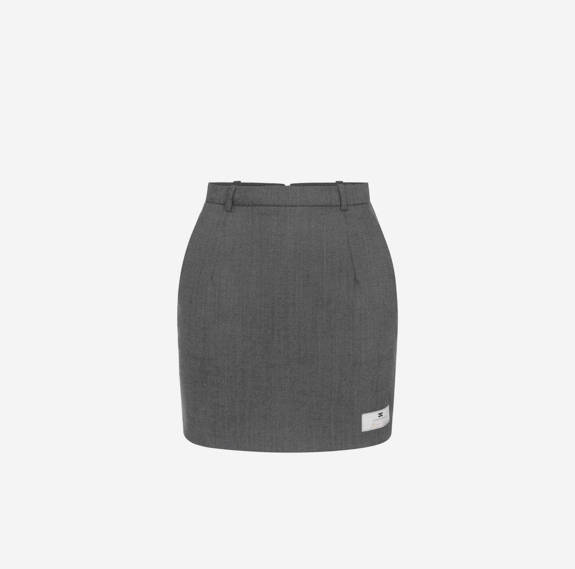 Elisabetta Franchi Tailleur | Skirts | Cool wool miniskirt with jacquard label