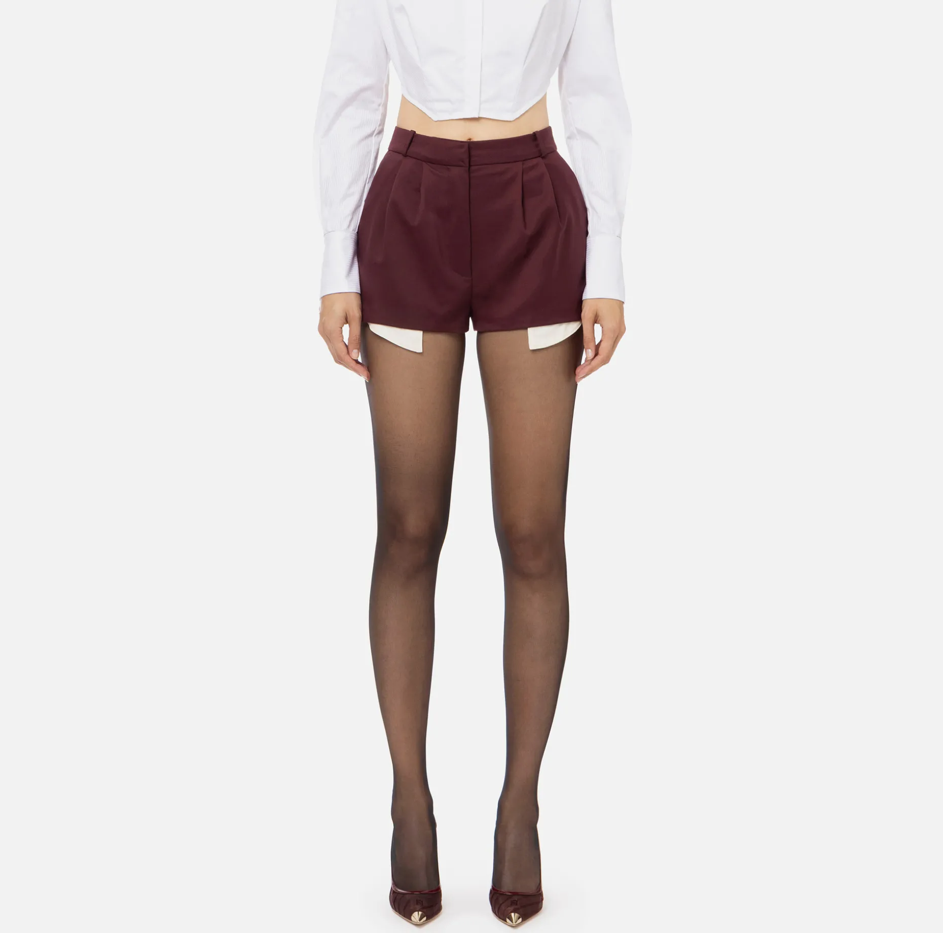 Elisabetta Franchi Trousers And Shorts | Cool wool shorts with visible pocket lining