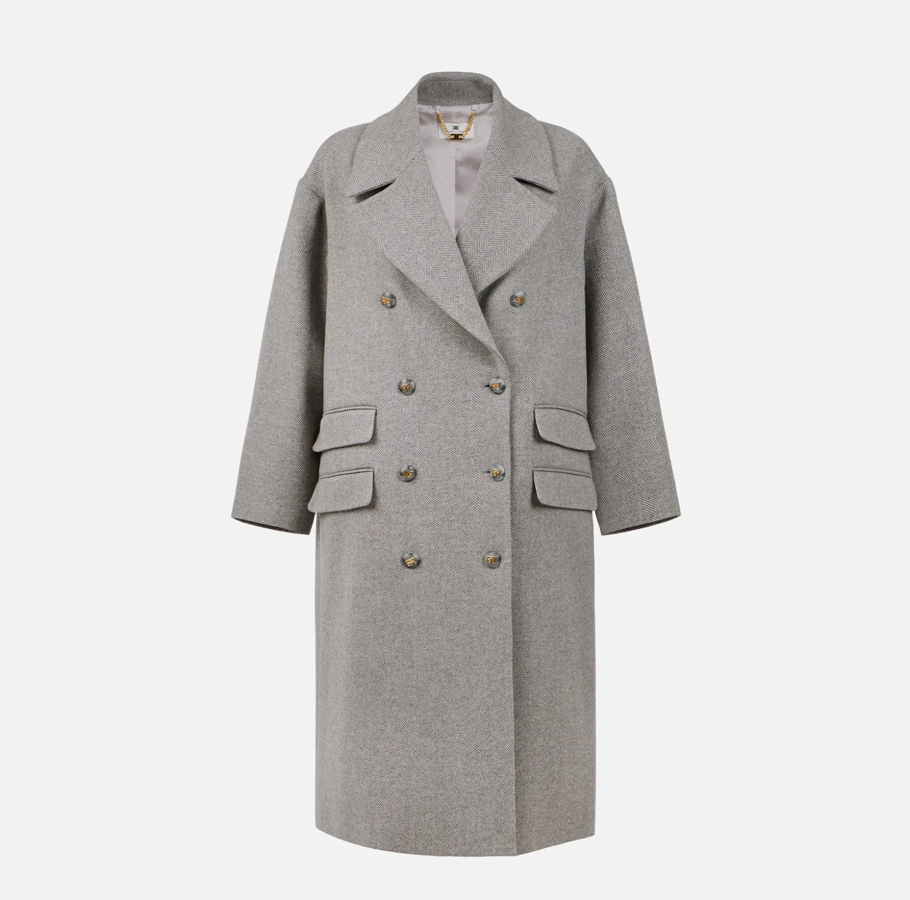 Elisabetta Franchi Coats And Jackets | Cotton double-breasted oversized coat