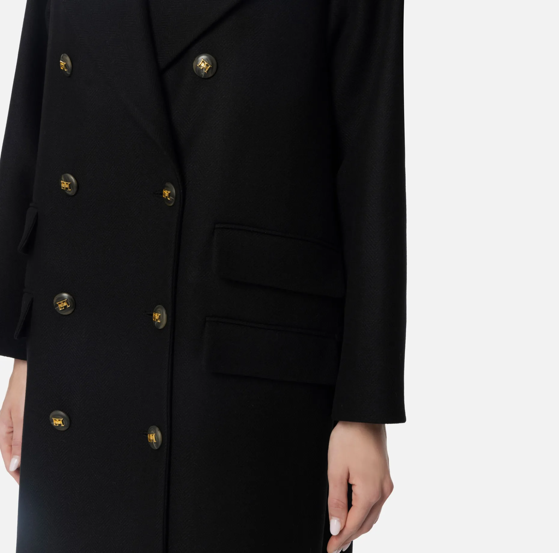 Elisabetta Franchi Coats And Jackets | Cotton double-breasted oversized coat