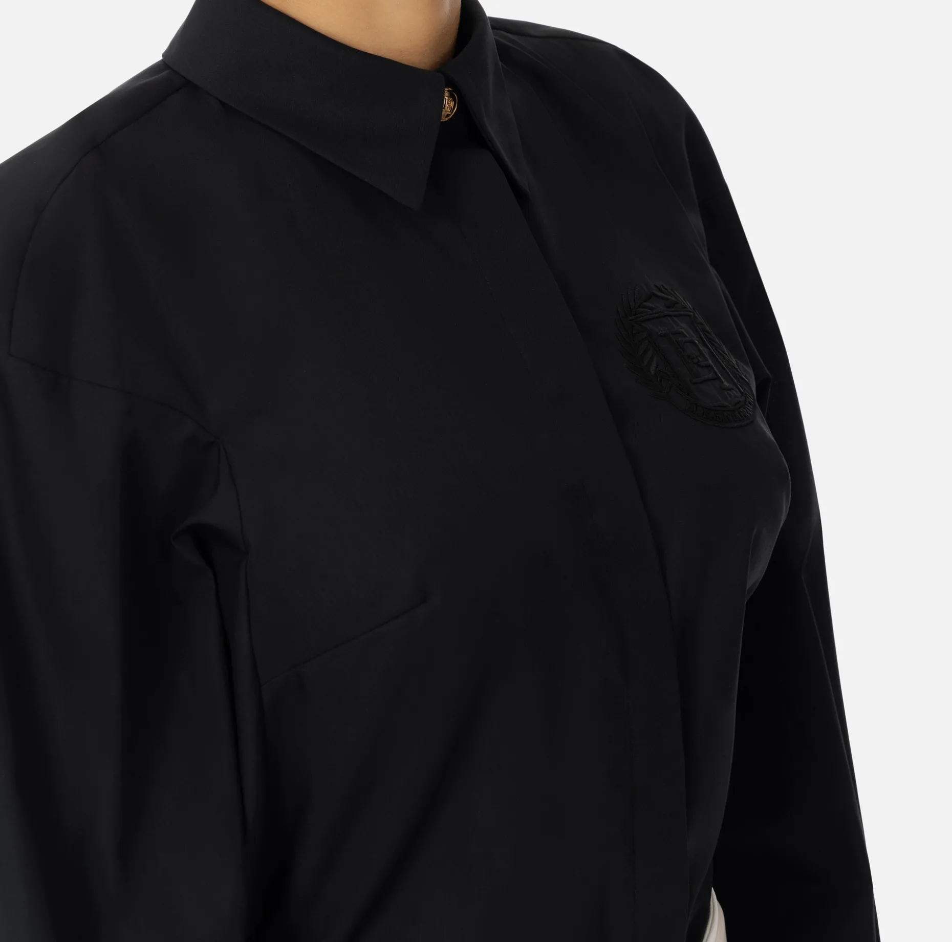 Elisabetta Franchi Shirts And Blouses | Cotton poplin shirt with gathers and logo emblem