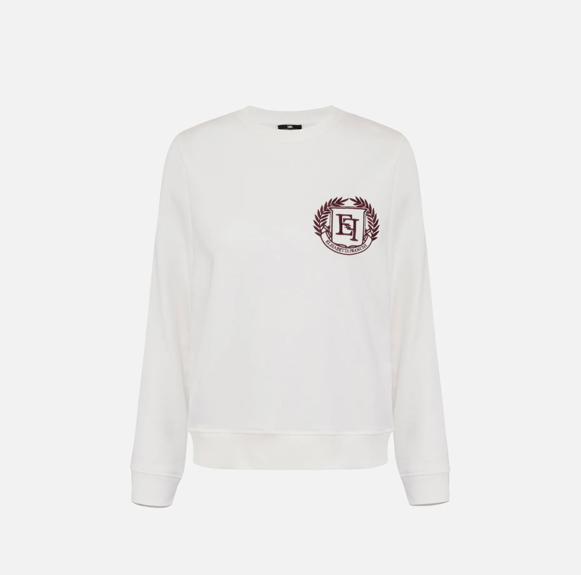 Elisabetta Franchi Knitwear And Sweatshirts | Cotton sweatshirt with emblem embroidery