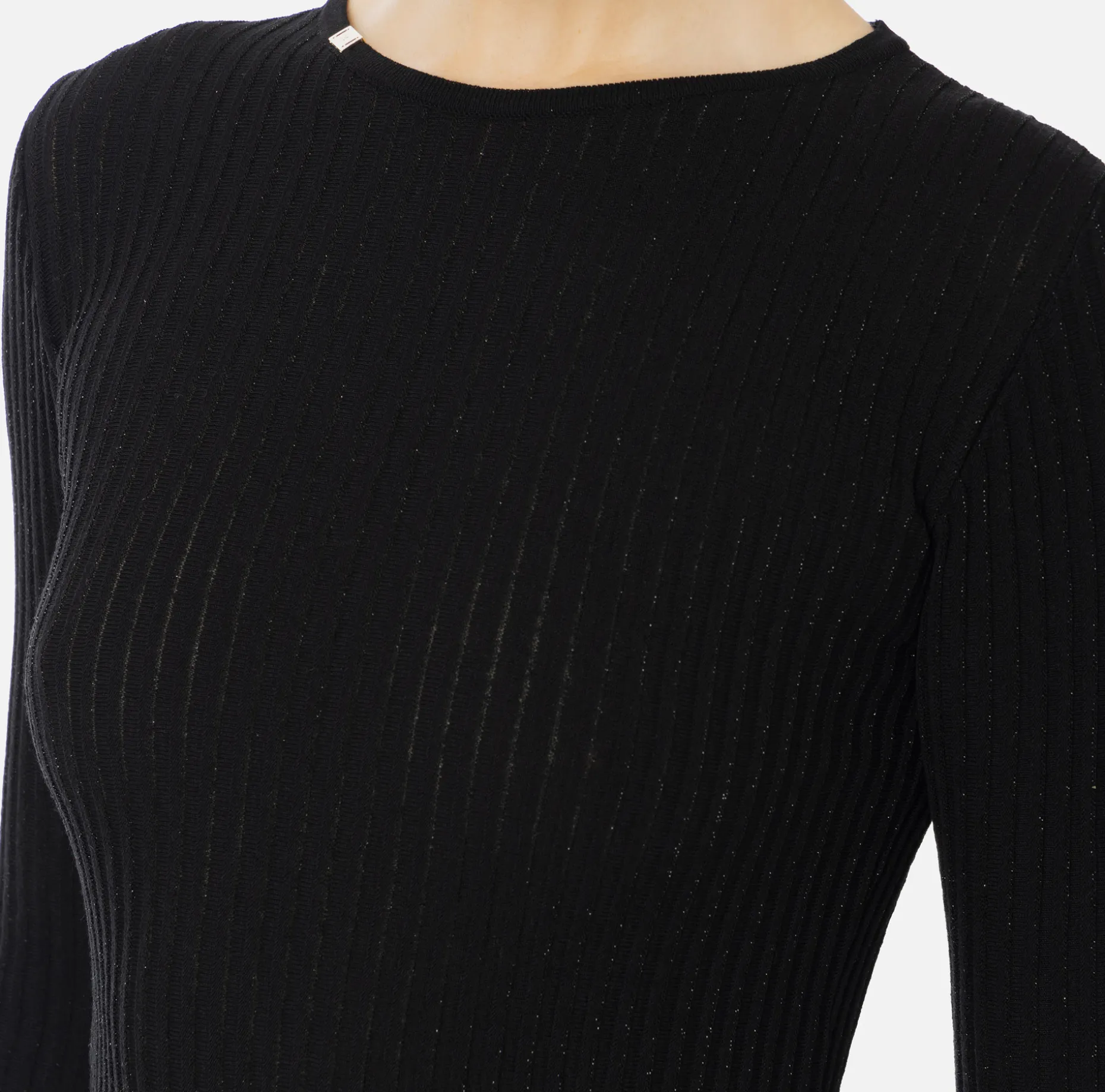 Elisabetta Franchi Knitwear And Sweatshirts | Crew neck shirt in narrow-ribbed lurex and viscose fabric