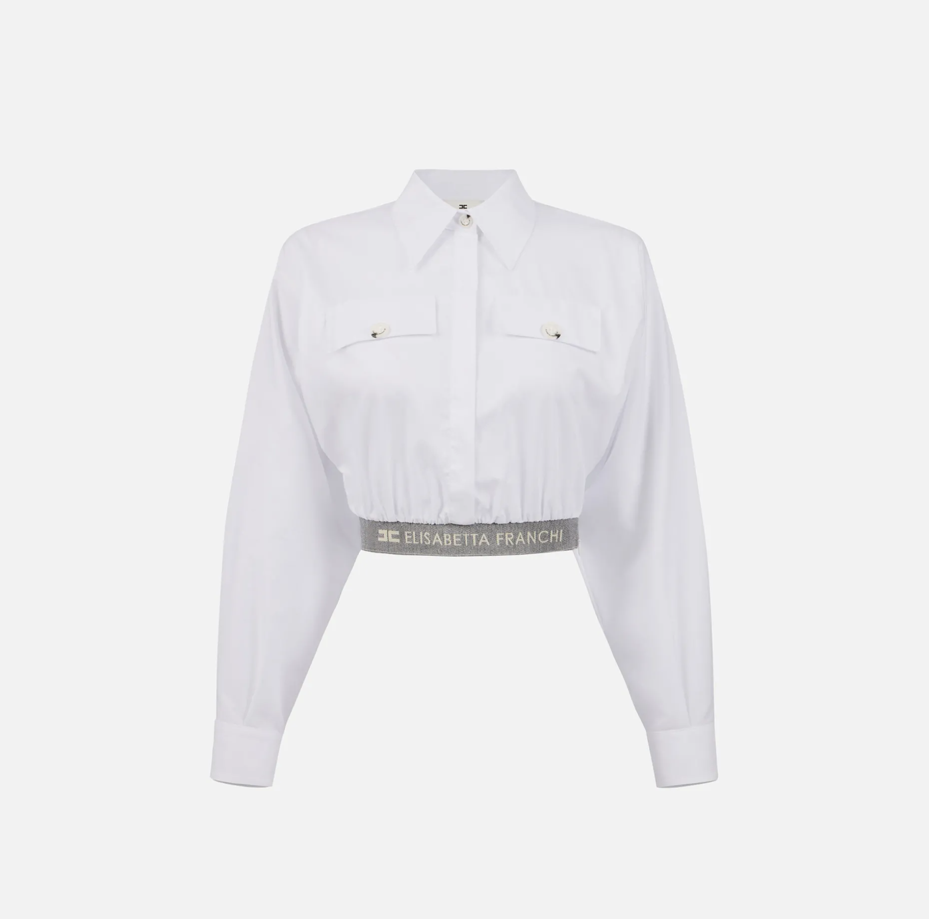 Elisabetta Franchi Shirts And Blouses | Cropped poplin shirt with waistband