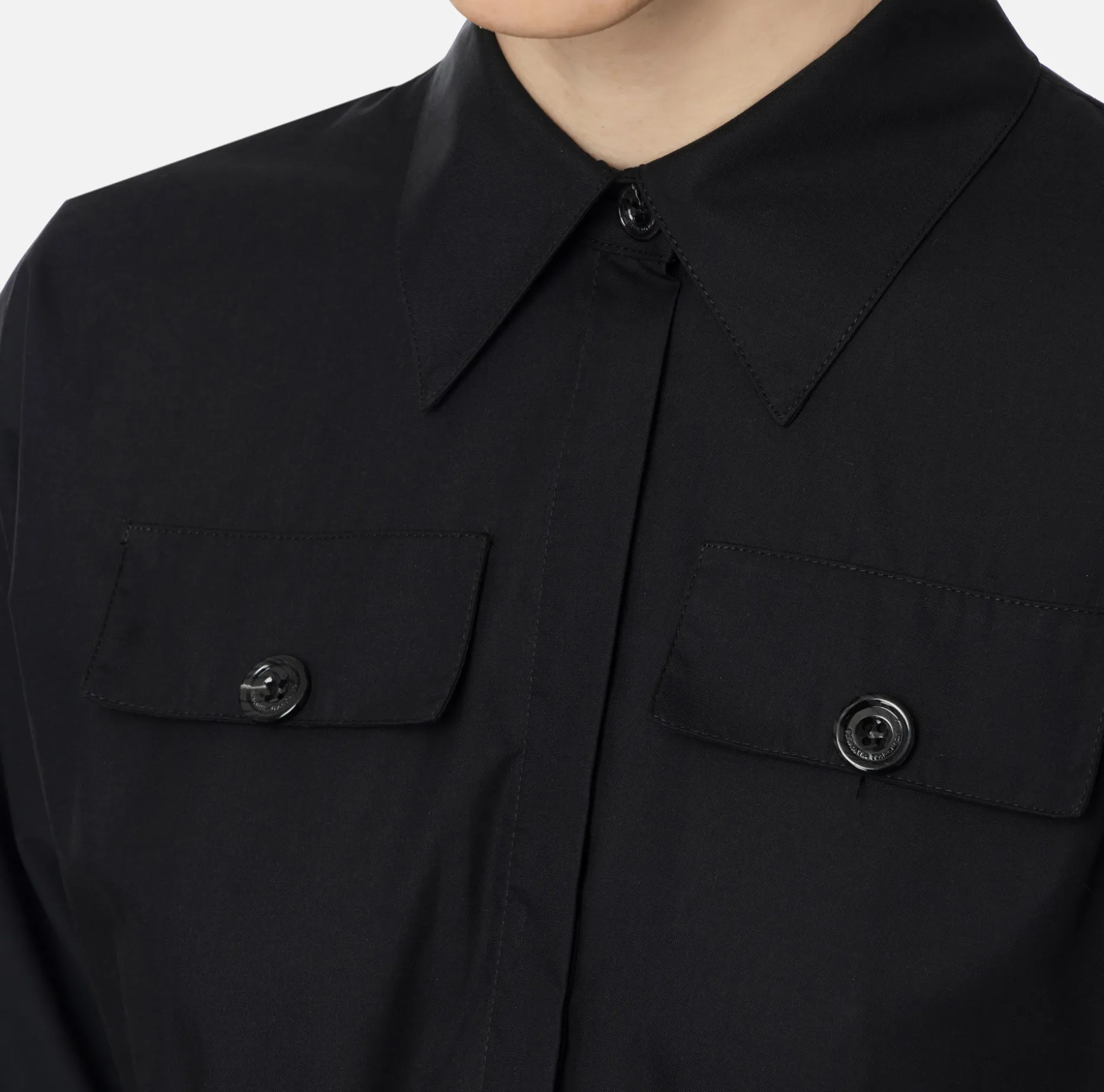 Elisabetta Franchi Shirts And Blouses | Cropped poplin shirt with waistband