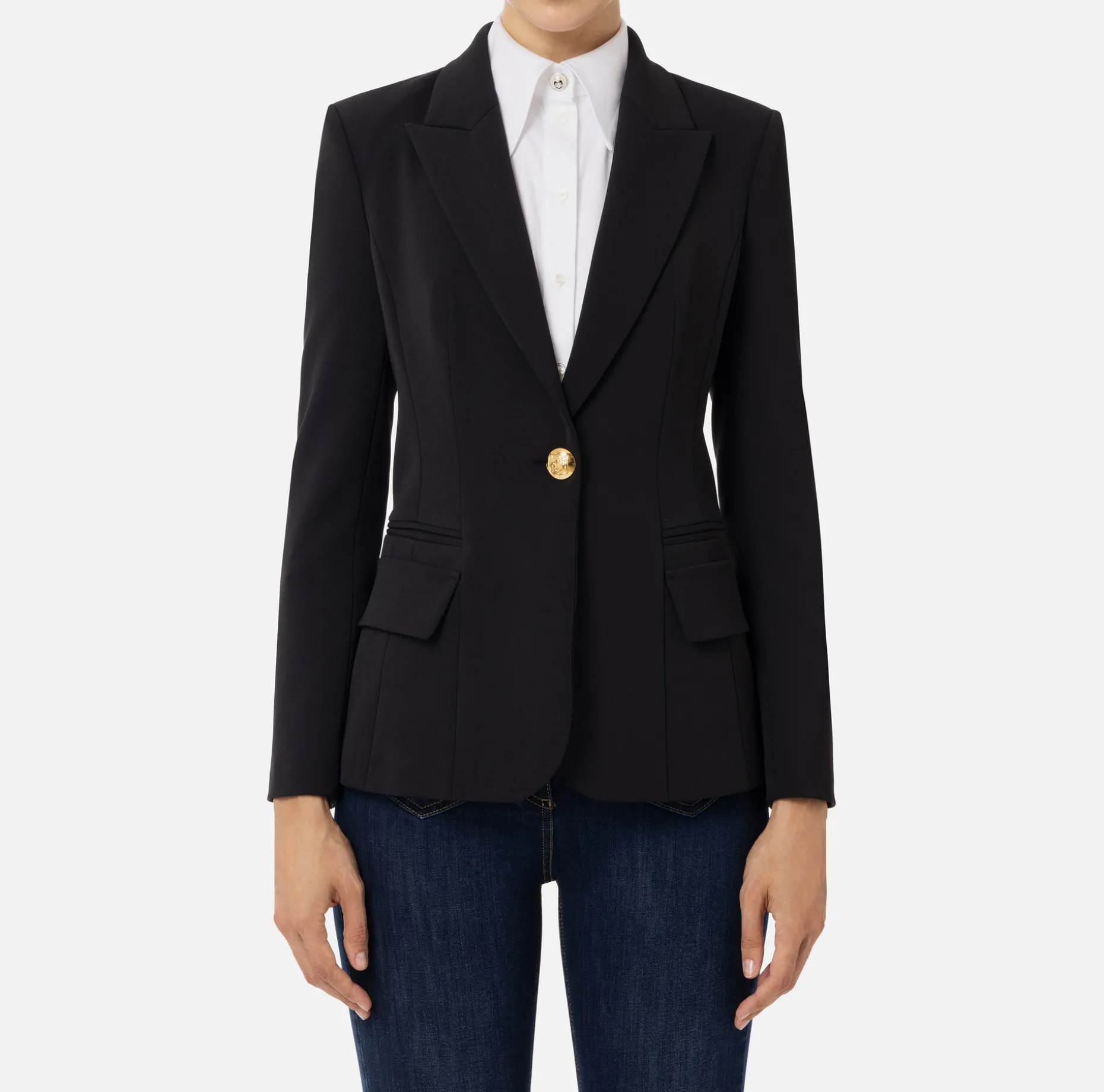 Elisabetta Franchi Jackets And Trench Coats | Crêpe blazer with peak lapels