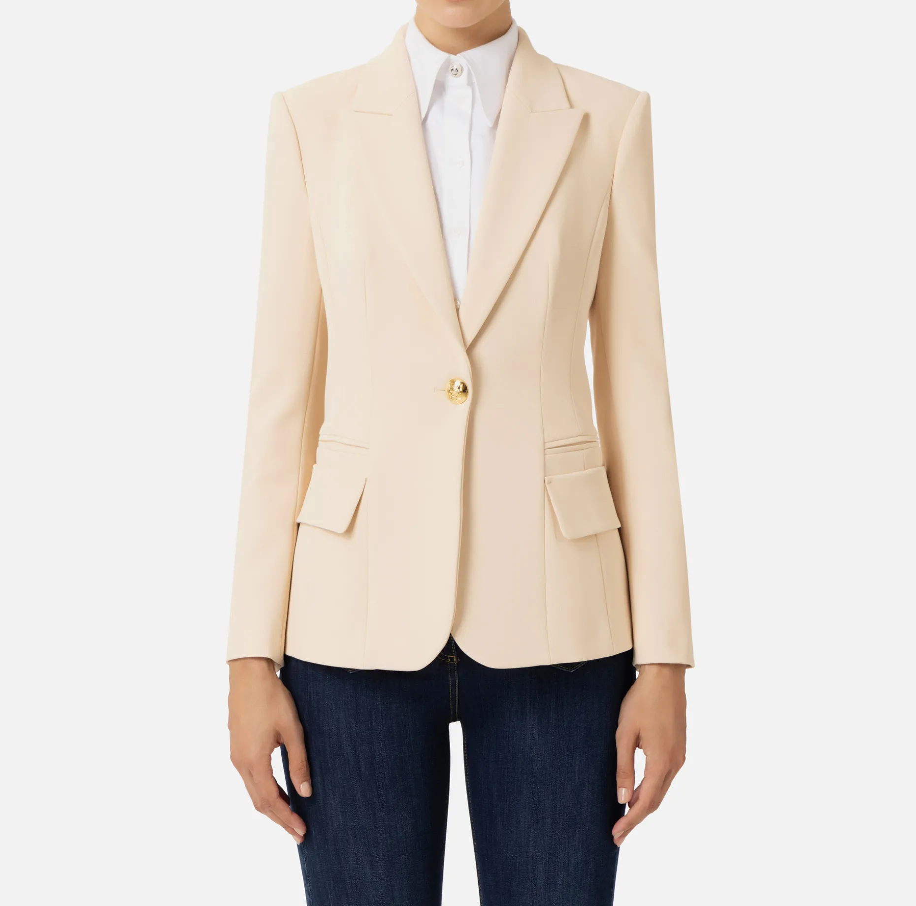 Elisabetta Franchi Jackets And Trench Coats | Crêpe blazer with peak lapels