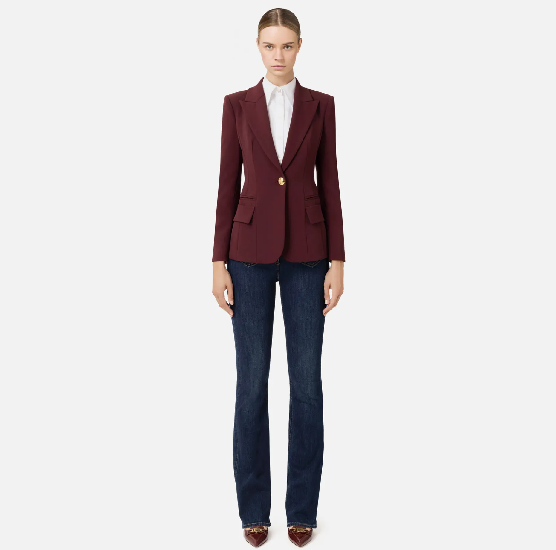 Elisabetta Franchi Jackets And Trench Coats | Crêpe blazer with peak lapels