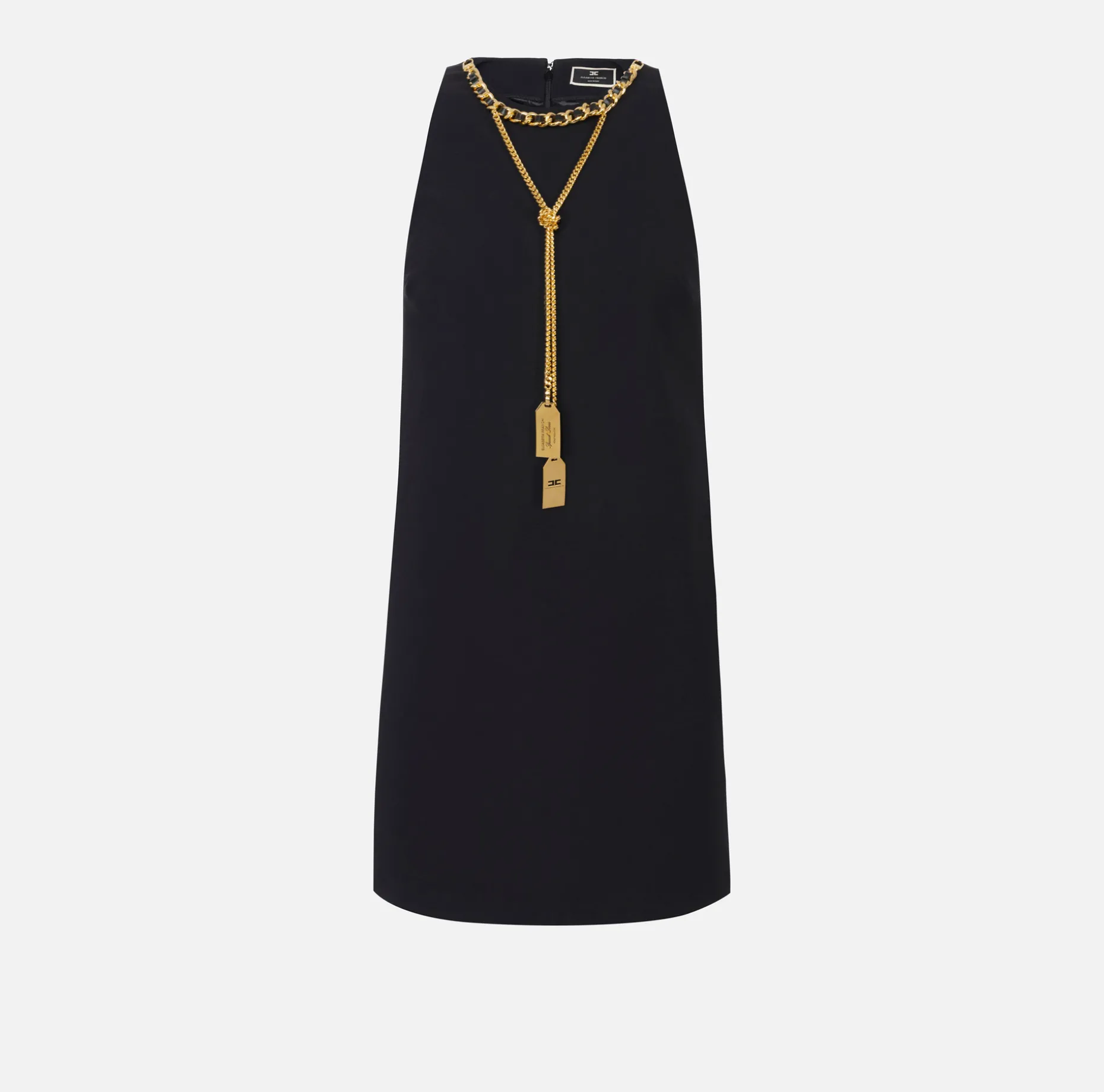 Elisabetta Franchi Mini Dresses | Dresses | Crêpe boxy mini-dress with necklace