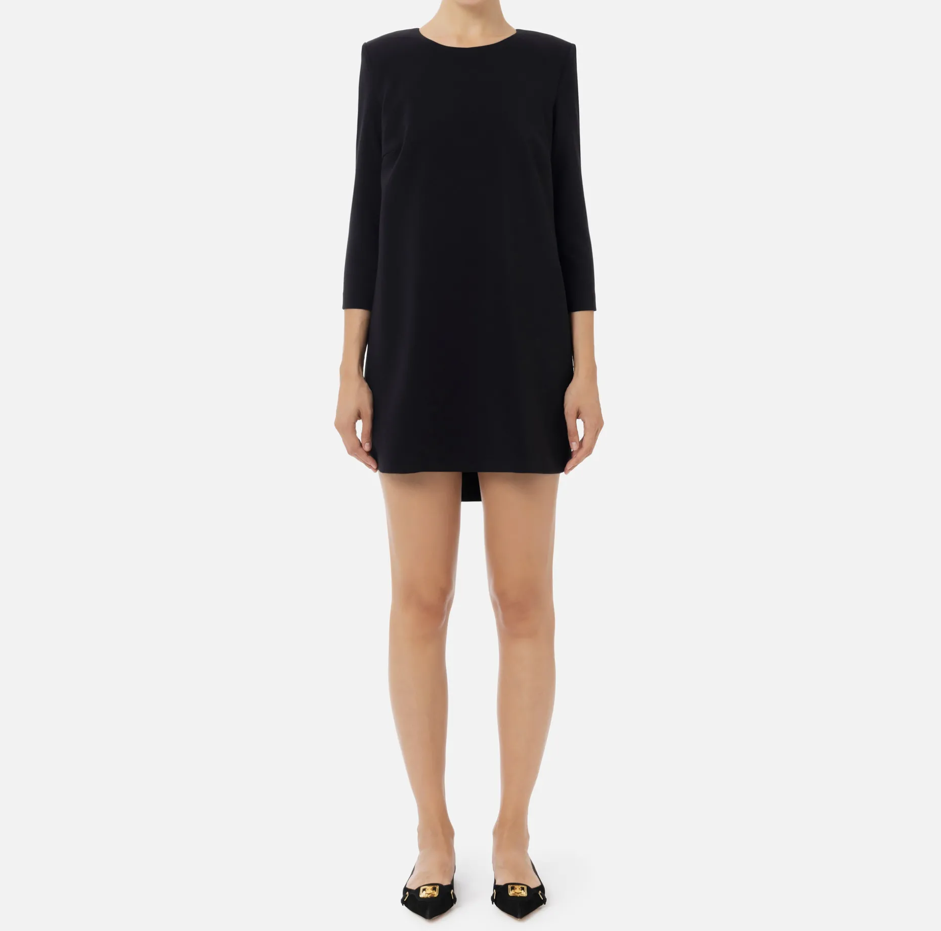 Elisabetta Franchi Mini Dresses | Dresses | Crêpe boxy mini-dress with voile insert