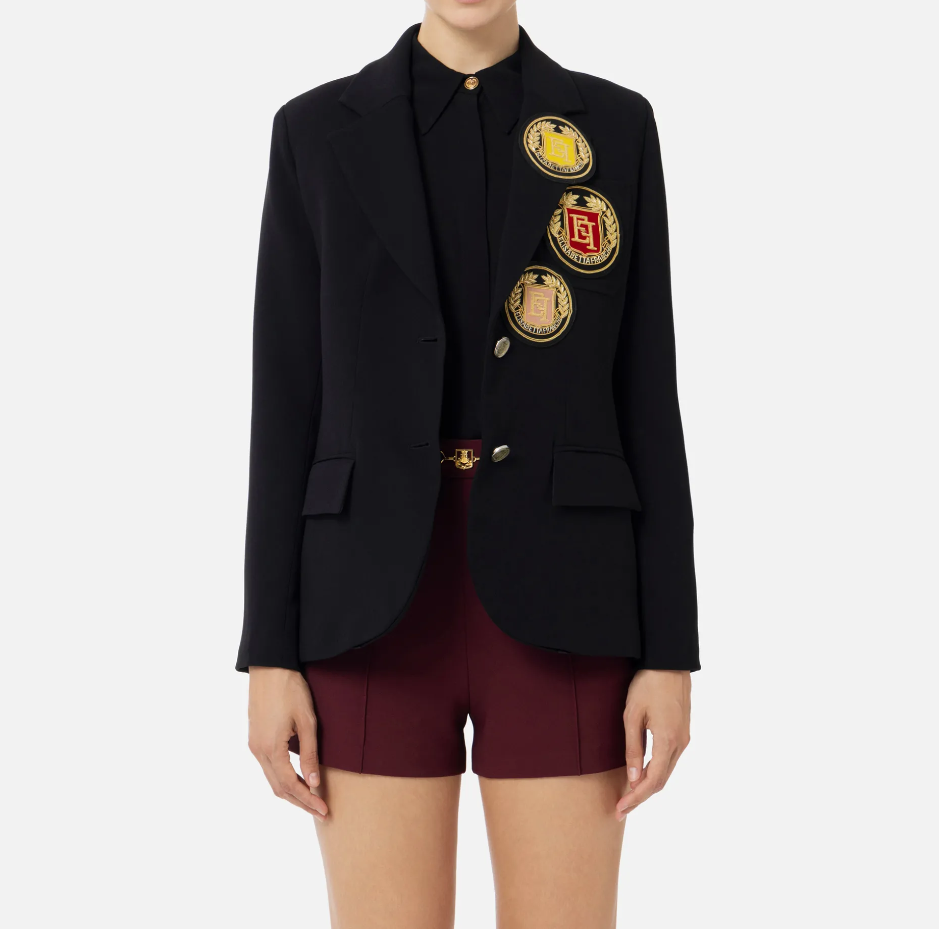 Elisabetta Franchi Jackets And Trench Coats | Crêpe jacket with patch