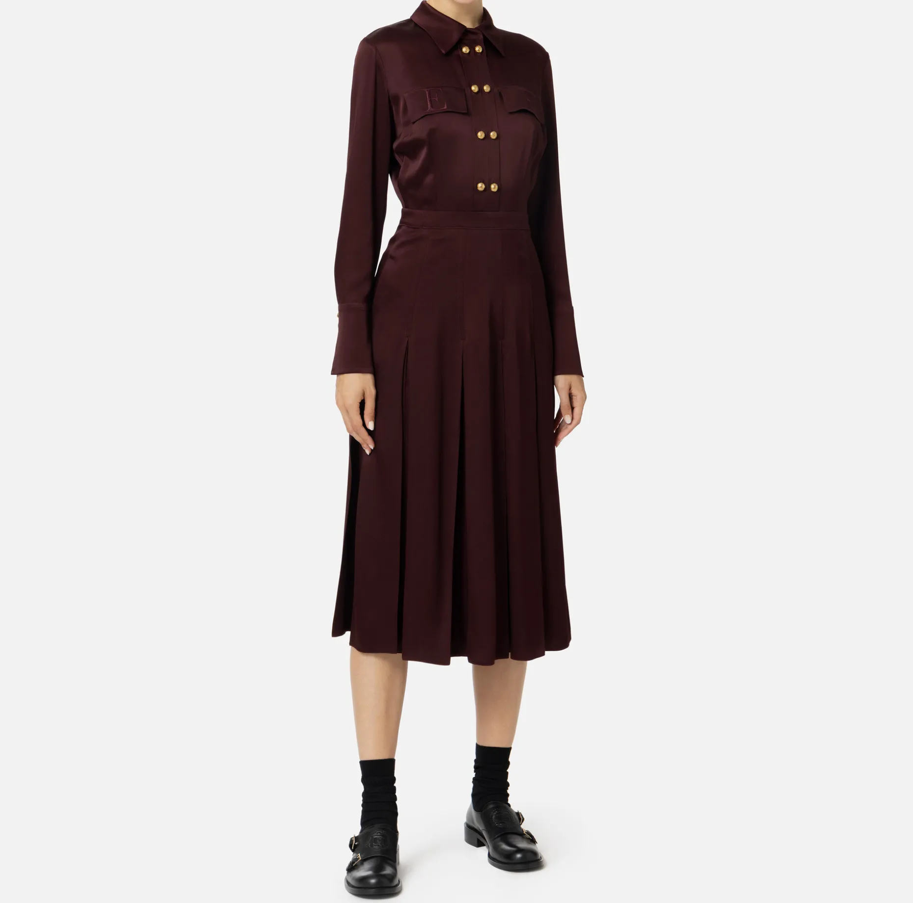 Elisabetta Franchi Midi Dresses | Dresses | Crêpe shirt-dress with pockets