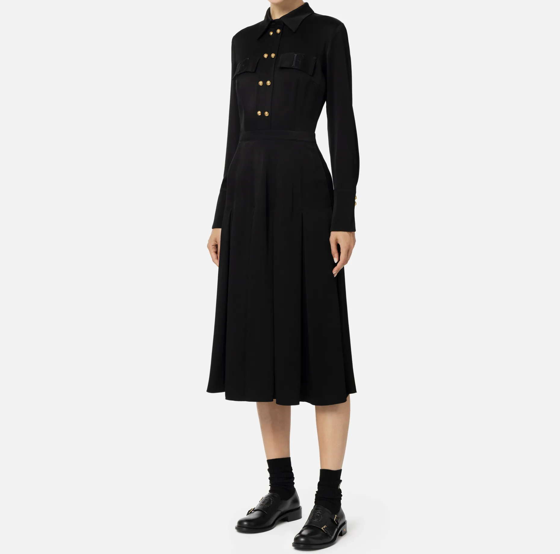 Elisabetta Franchi Midi Dresses | Dresses | Crêpe shirt-dress with pockets